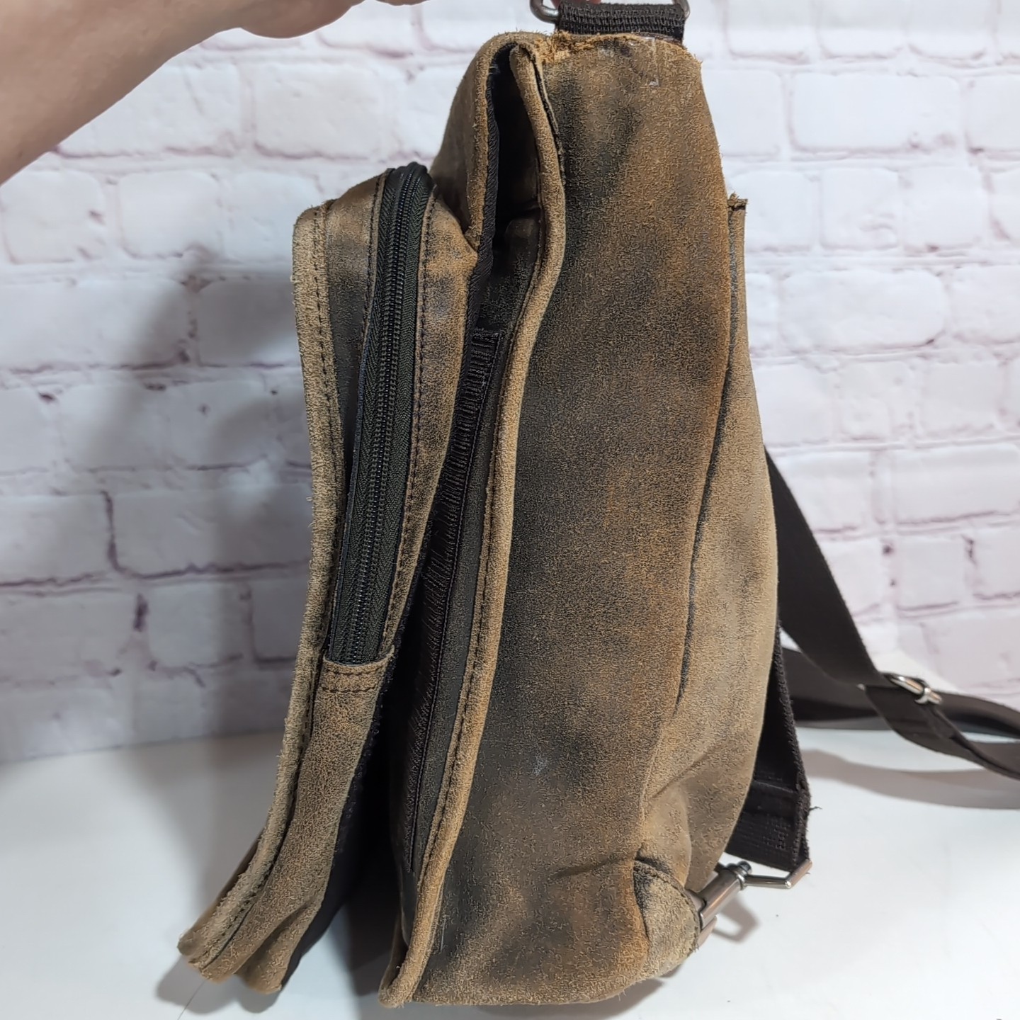 Wilson’s M.Julian Distressed Suede Leather 3 Way Convertible Crossbody Sling