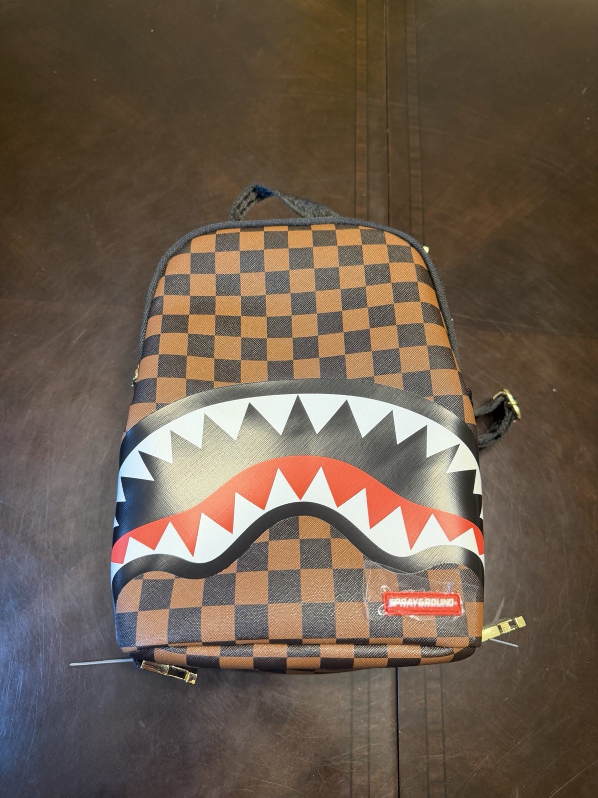 New Sprayground Bag In a Bag Backpack Brown Black Shark Mouth