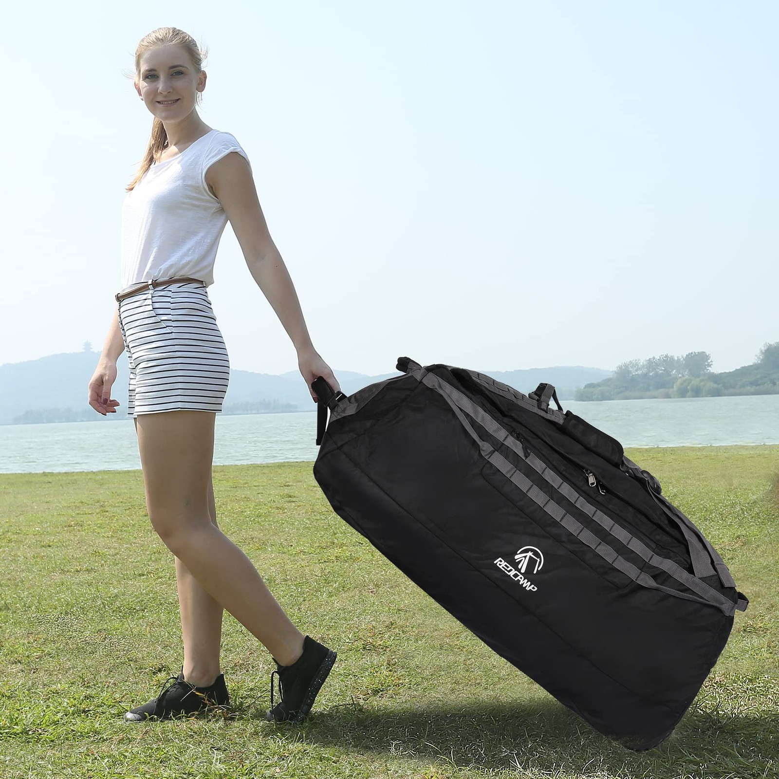 85L/120L/140L Foldable Duffle Bag with Wheels, Large Travel Duffel Bag, 140l …