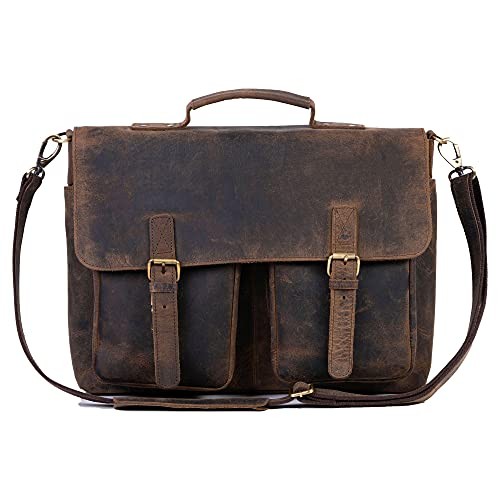 18 Inch Leather briefcase Laptops for Men and Women Best Office Messenger Bag