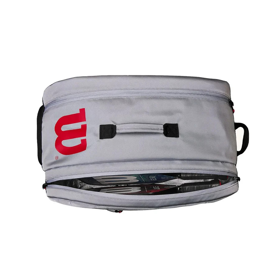 WILSON Sporting Goods $140 Pickleball Super Tour bag/backpack Gray-Red-Black
