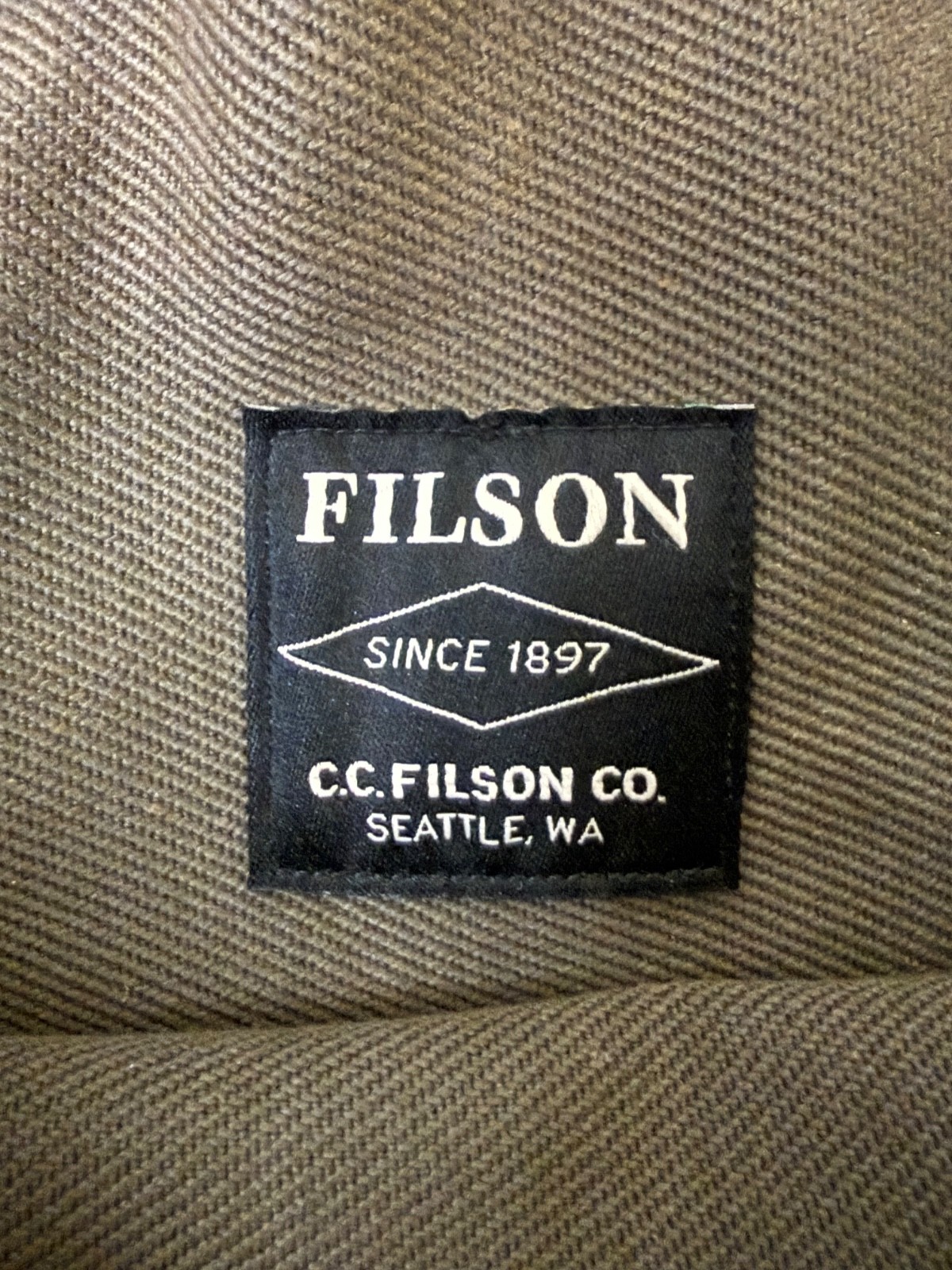 Filson 260 Open Tote Bag Otter Green Rugged Twill Leather Made in USA