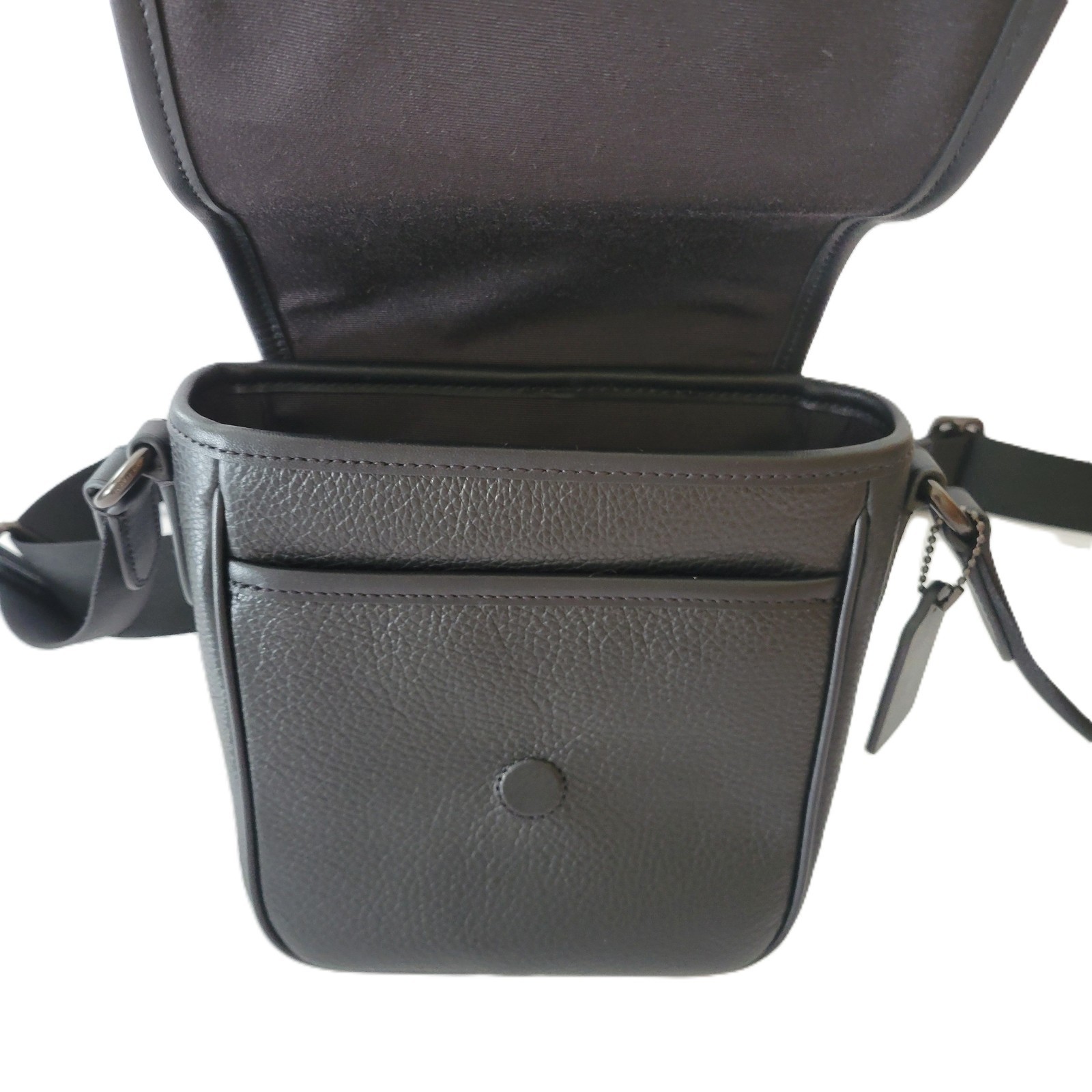 Coach CAT10 Lucas Crossbody Black Pebbled Leather Messenger Bag