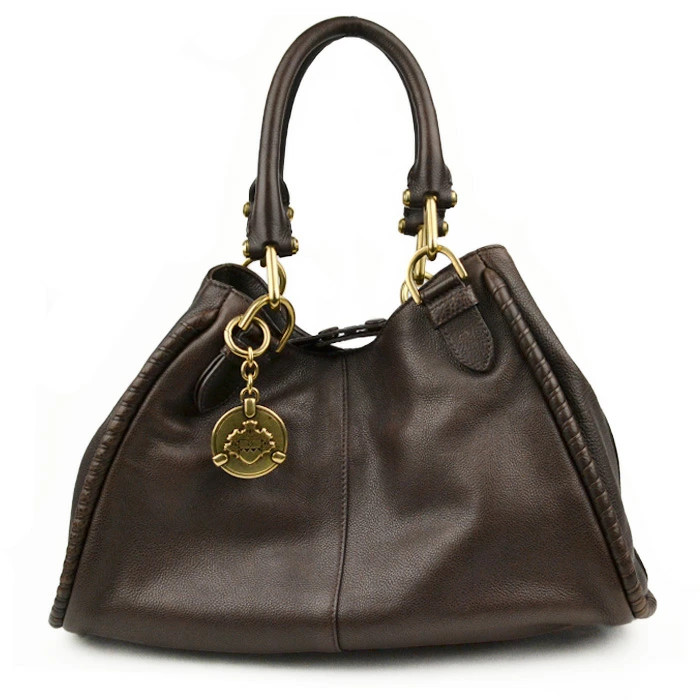 BALLY Tote Bag Handbag SWITZERLAND 1851 Womens Leather Brown Charm