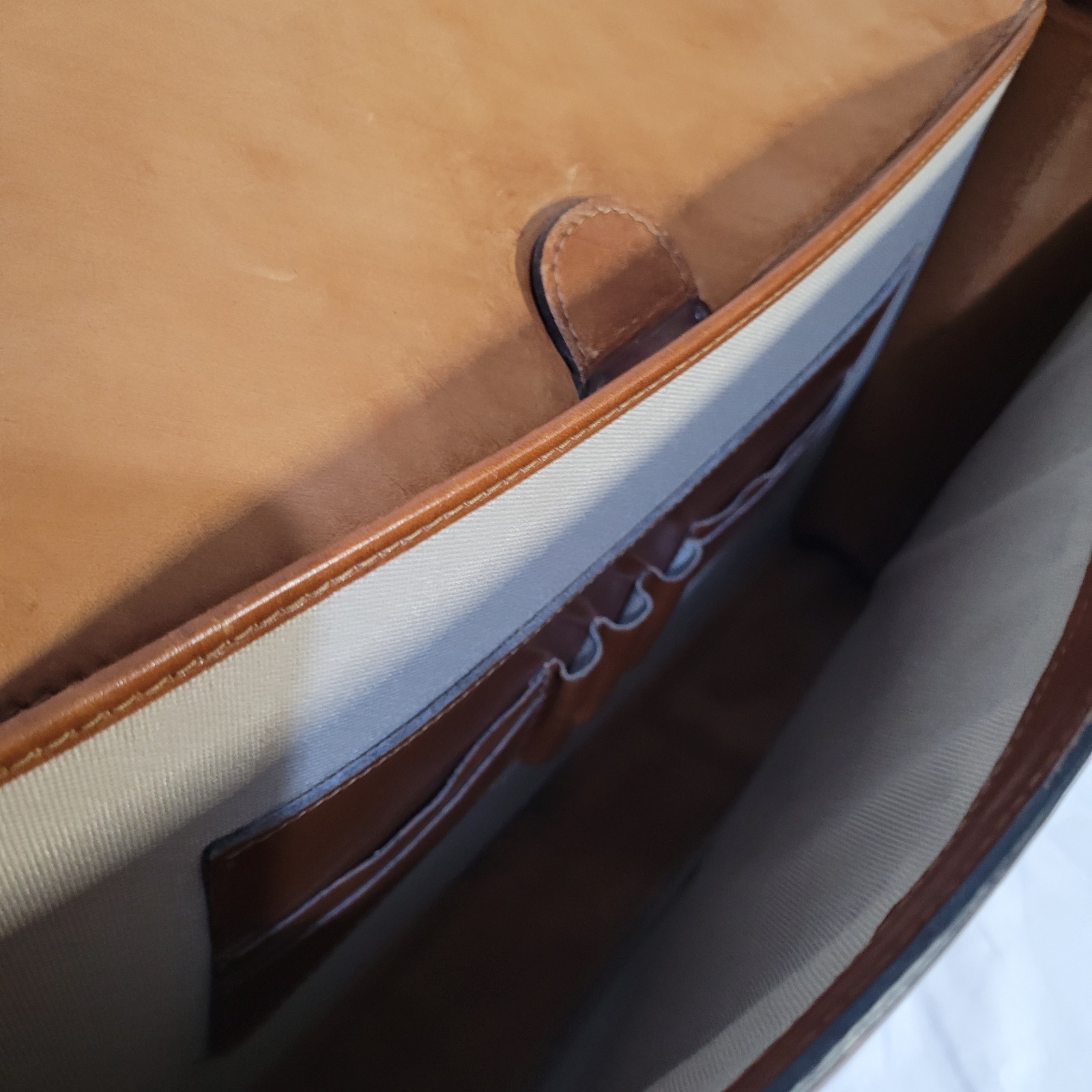 Schlesinger Brown Saddle Leather Briefcase Attaché