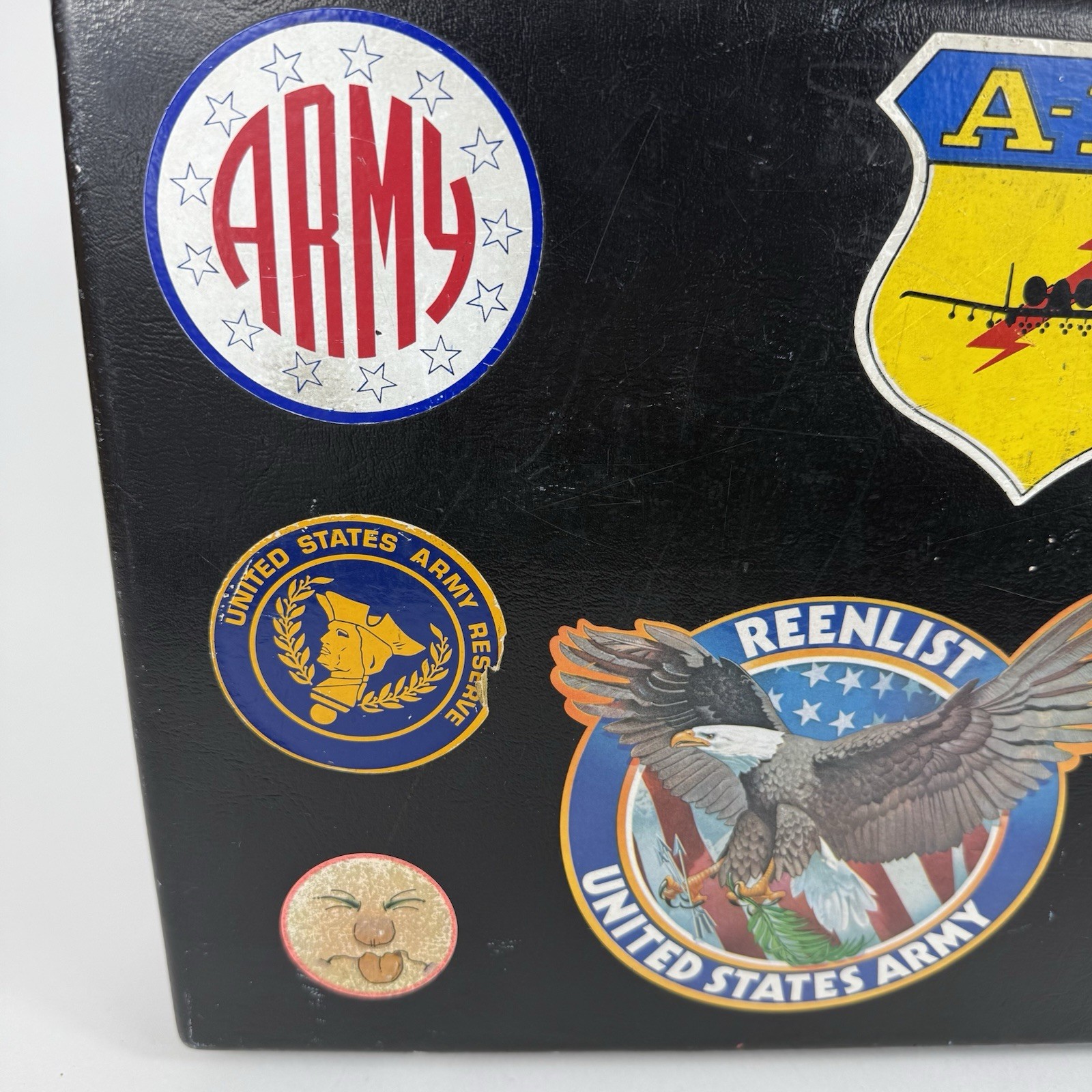 Vintage Samsonite Double Lock Hard Shell Slim Briefcase Black – Army Stickers