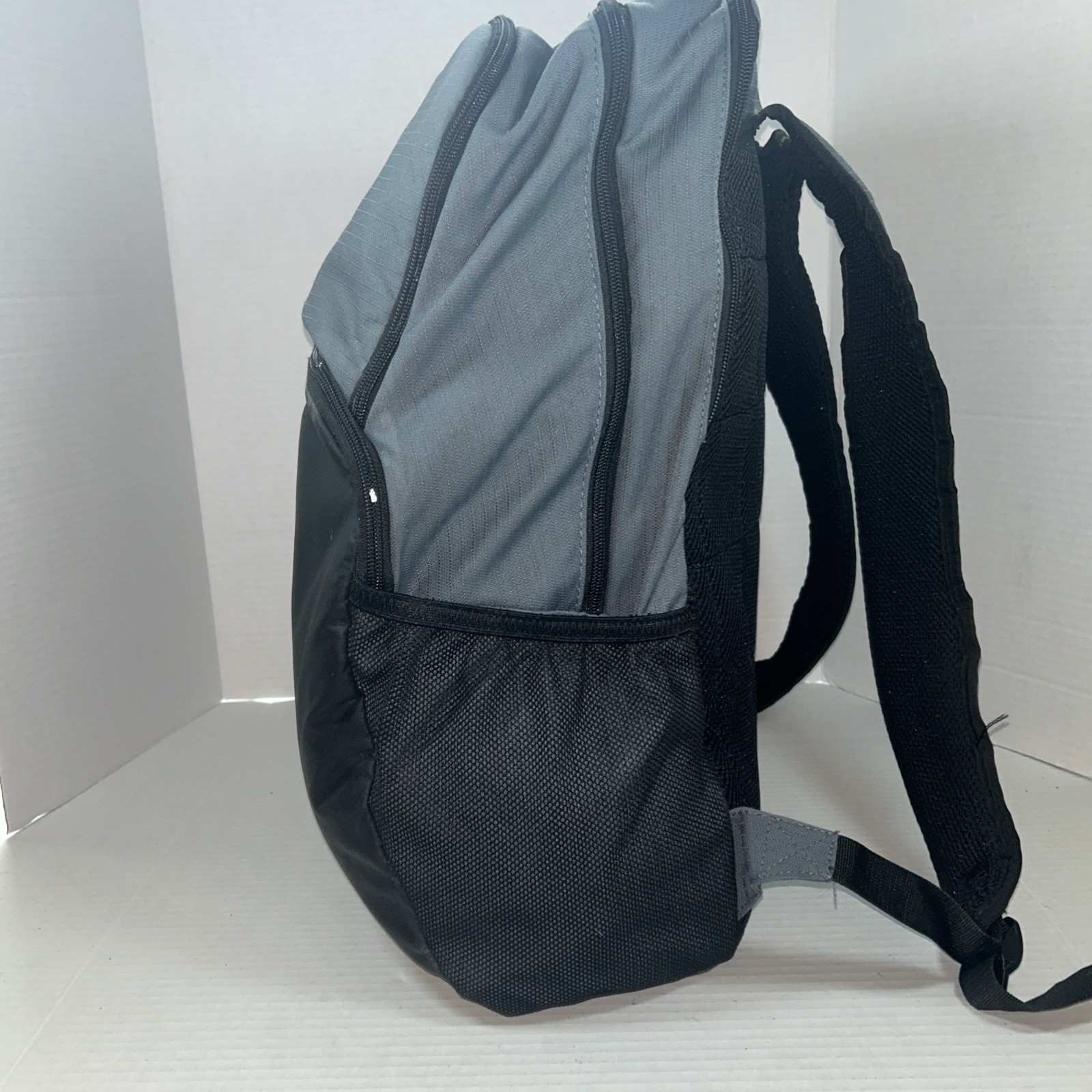 Nike Swoosh Logo Backpacks Solid Black Gray Colorblock School College Work