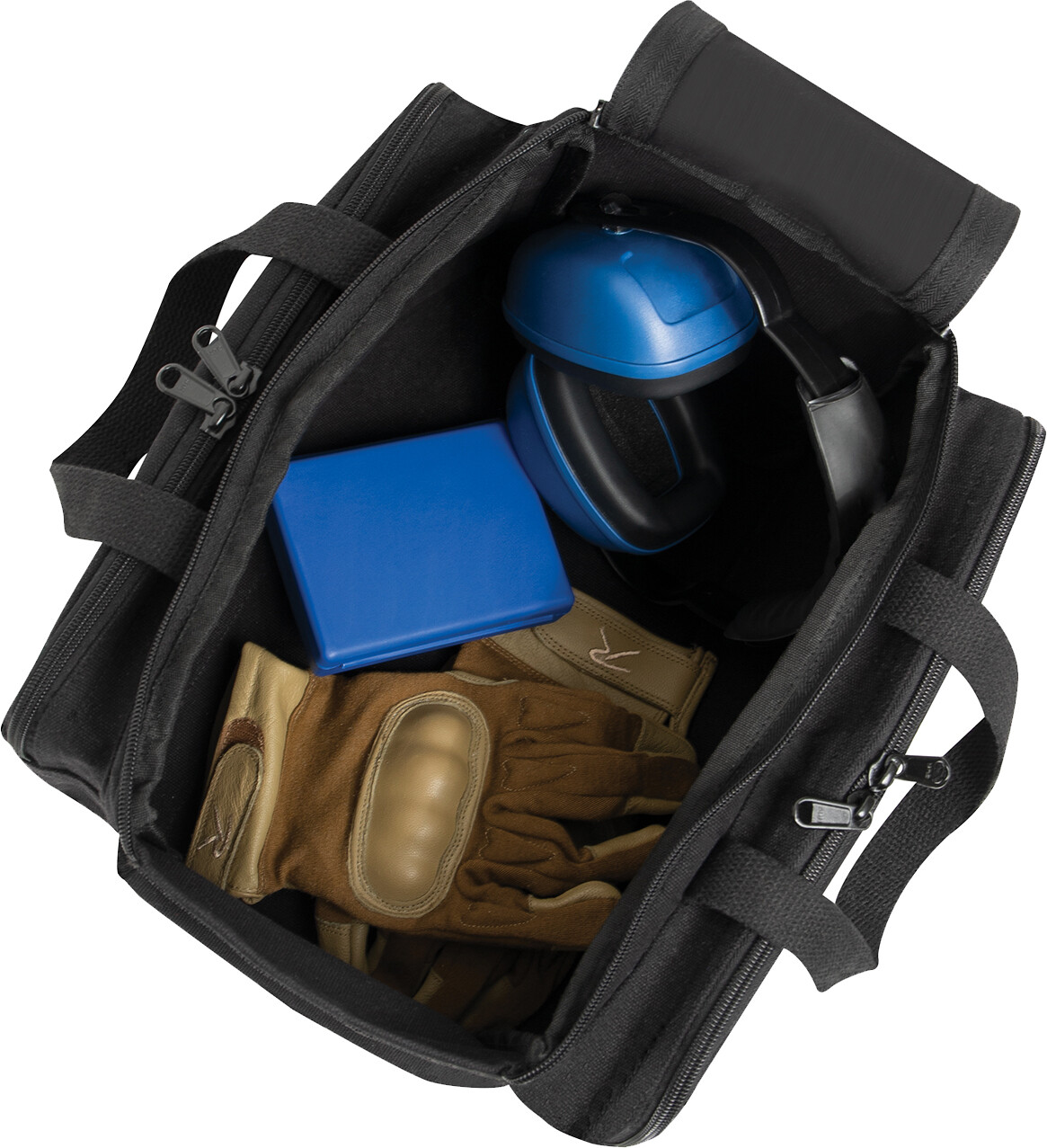 Black Canvas Tactical Shooting Range Bag Firearm Carry Gear