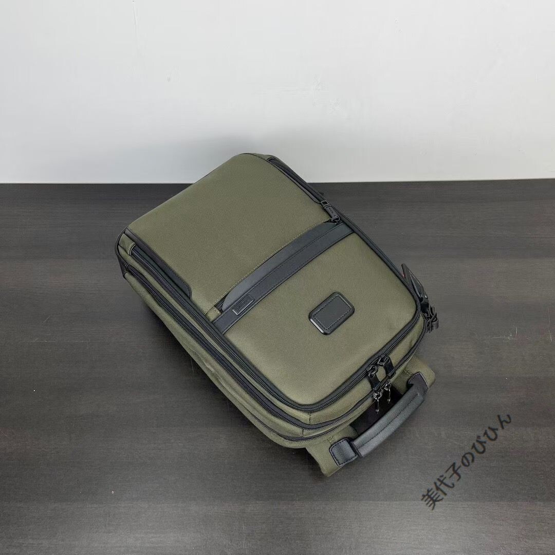 TUMI ALPHA 3 SLIM SOLUTIONS Brief pack Green Nylon Business Travel Outlet