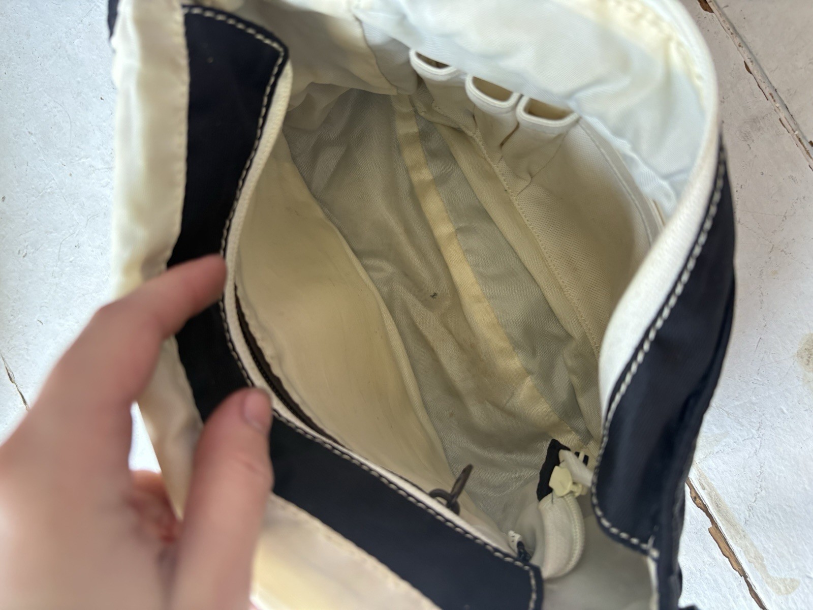 Sherpani Messenger Bag Milli Gray/Beige Embroidered Crossbody Strap Zip Pockets