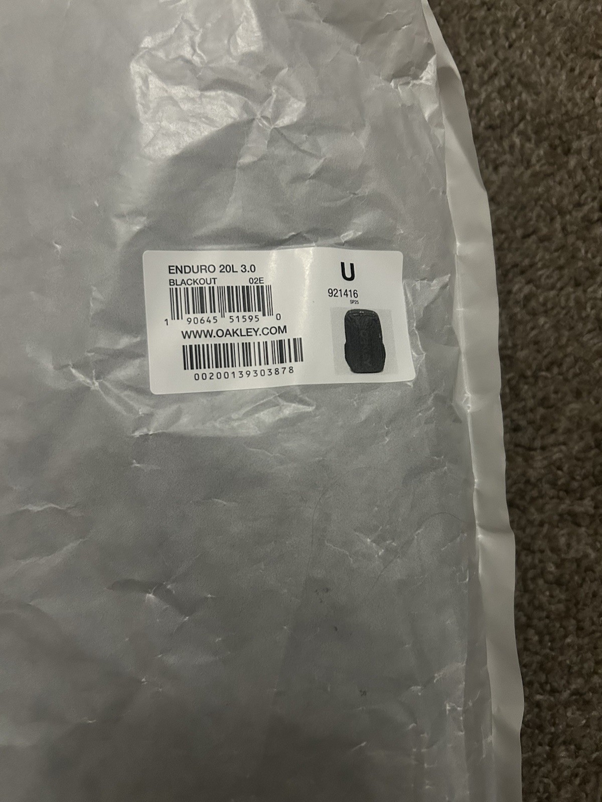 Oakley Enduro 20L 3.0 Backpack Blackout Brand New With Tags