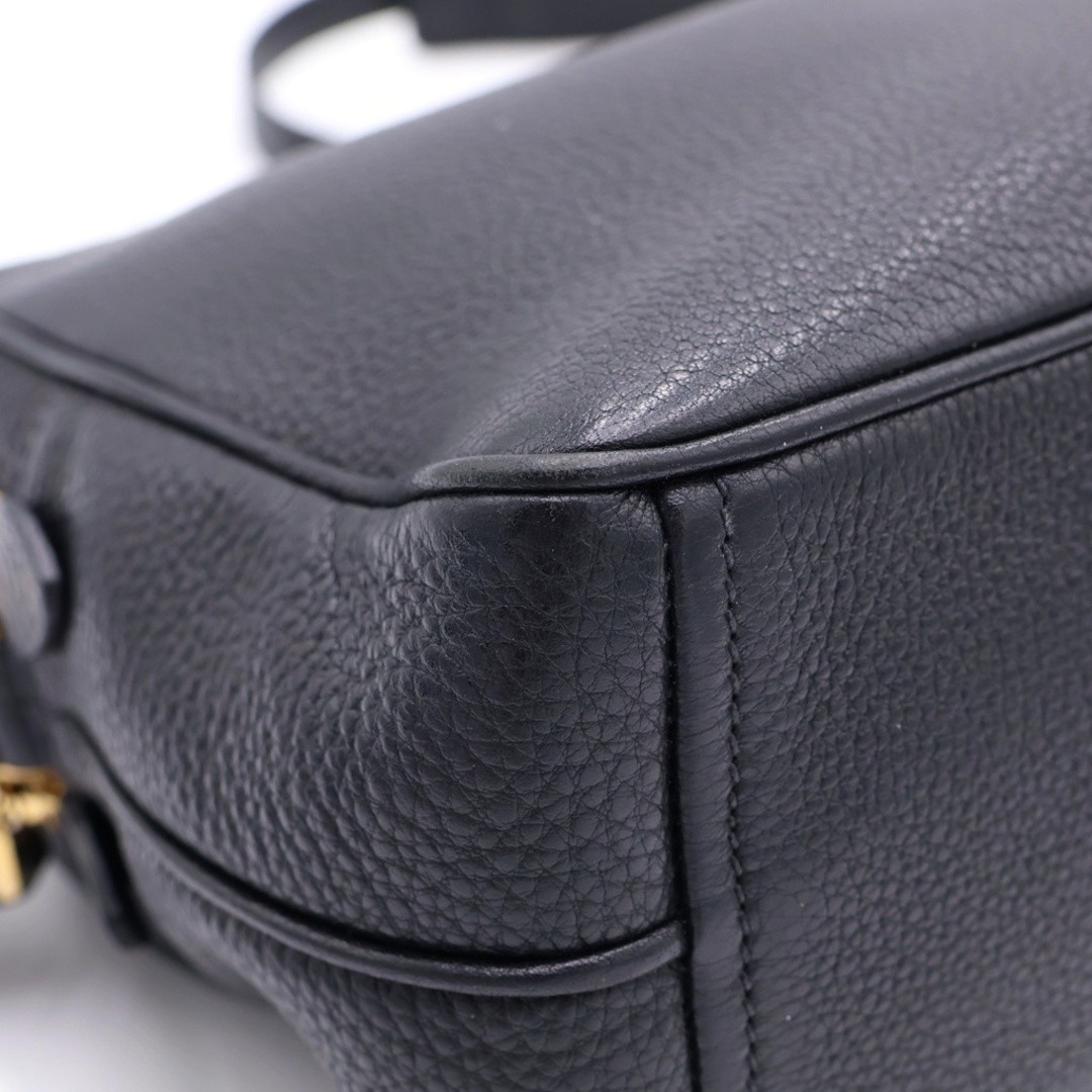 PRADA VITELLO Phoenix Shoulder Bag Black Leather 1BH079 Gold Hardware Used cfe8b