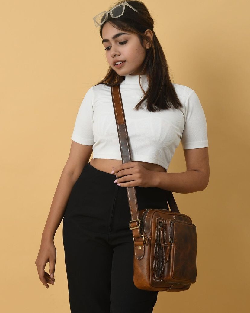 Crossbody Messenger Bag Buffalo Leather Handbags Satchel Sling Bags 10 In Small
