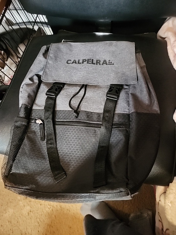 Calpelra Co Gray Roll-Top Backpack Drawstring Utility Bag 17” Laptop Travel