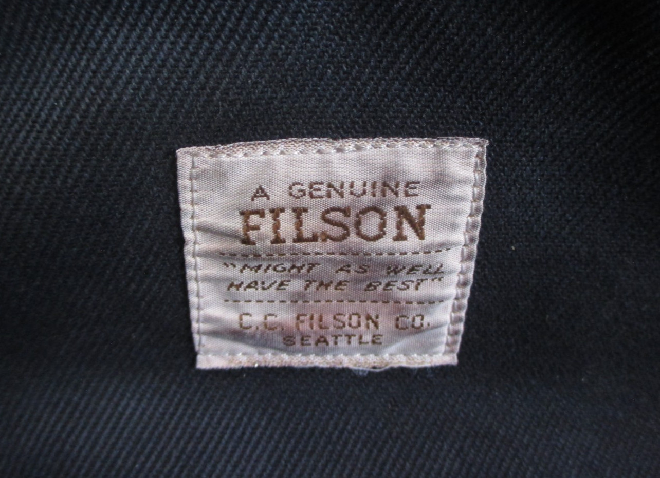 Filson 70258 Navy Blue Rugged Twill Leather Briefcase Laptop Bag