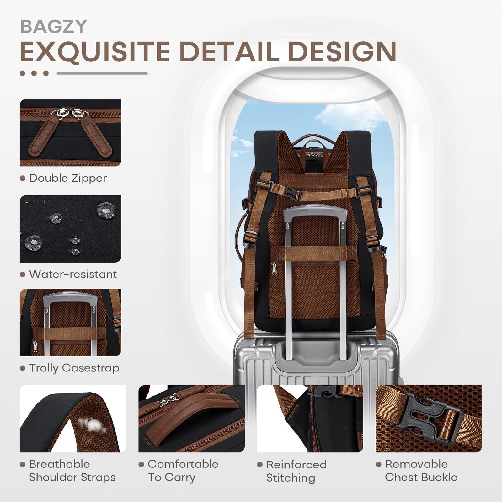 43x33x15cm Personal Item Bag Expandable 30L Travel Backpack 17x13x6 Inches Un…