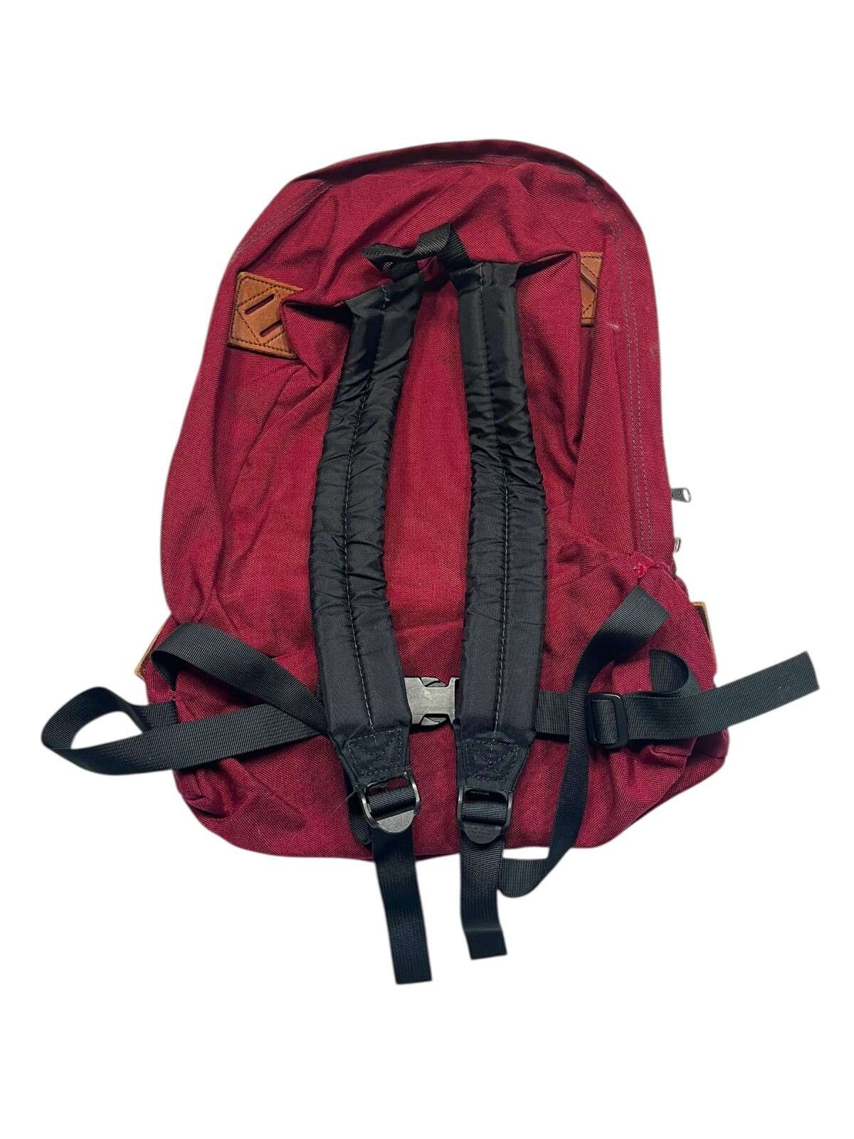Vtg 90s JANSPORT Red/Brown LEATHER-PATCH HIKE BACKPACK Outdoor Gear School Bag