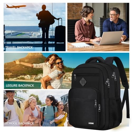 Black Backpack for Men, School Backpack for Boys Teens,15.6 15.6 Inch D3-black
