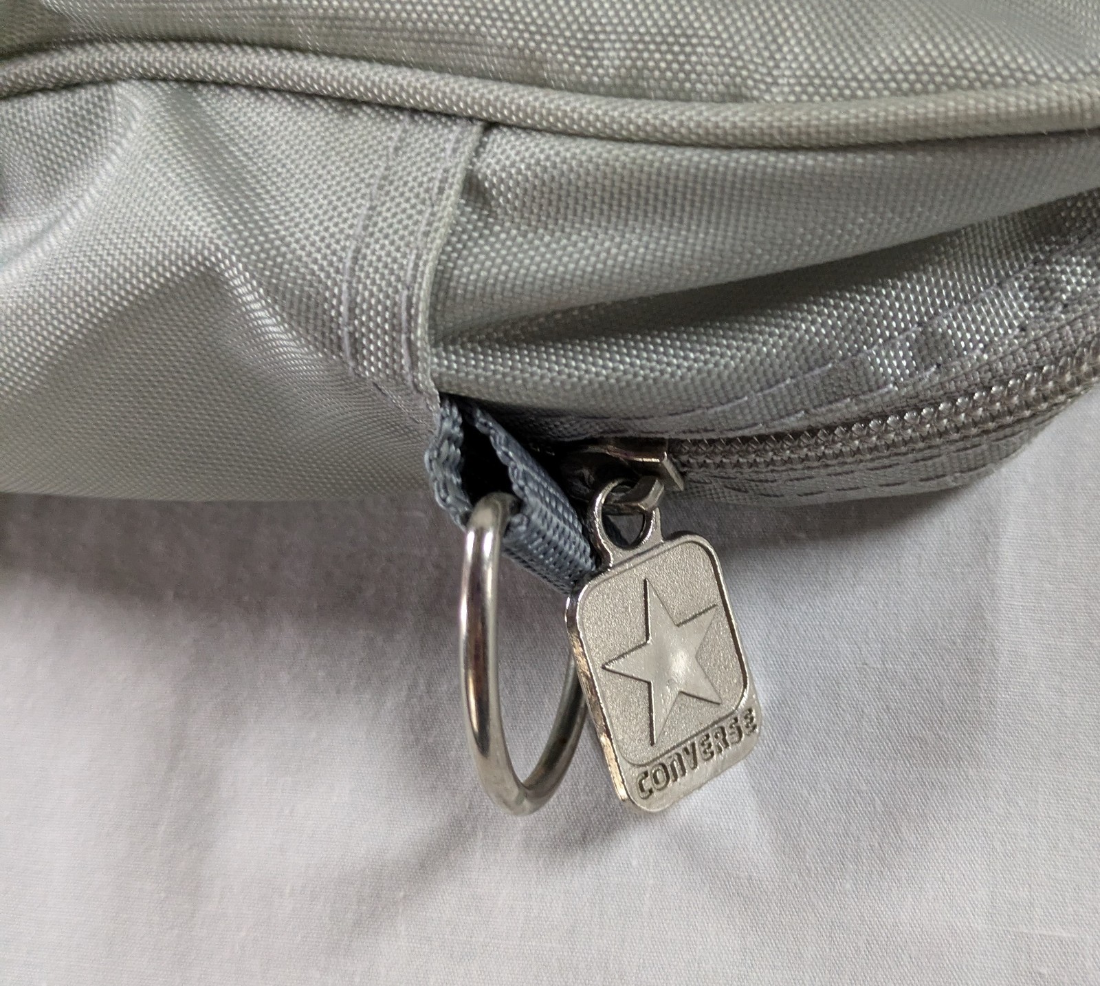 Converse All Star Duffle Gym Bag Gray Logo Zipper Pulls Fold Flat 90’s Vintage