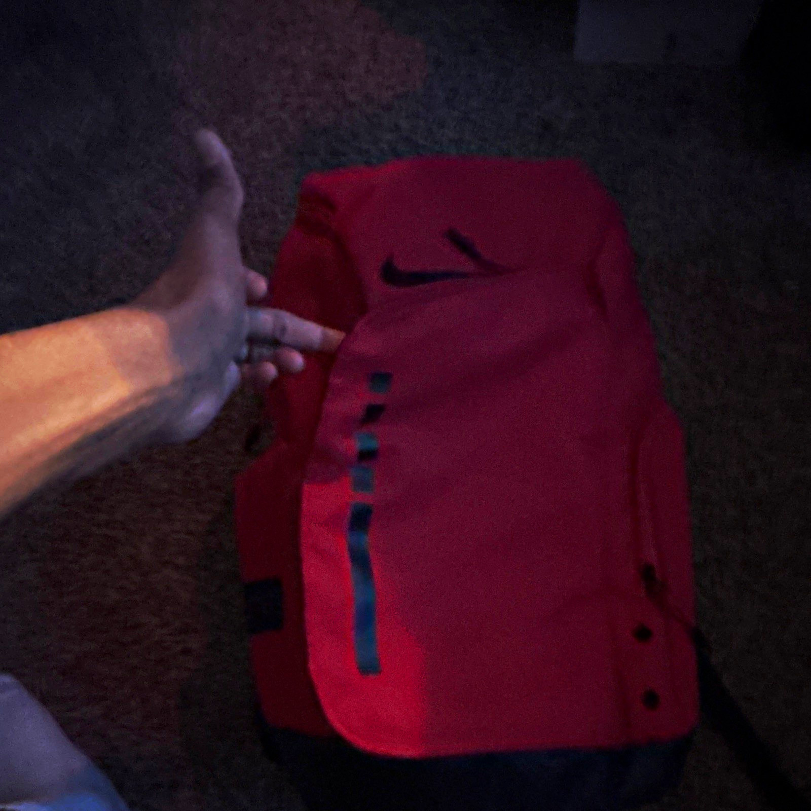 Nike Red/Black Backpack Medium Zip Closure Adjustable Strap Pockets Travel