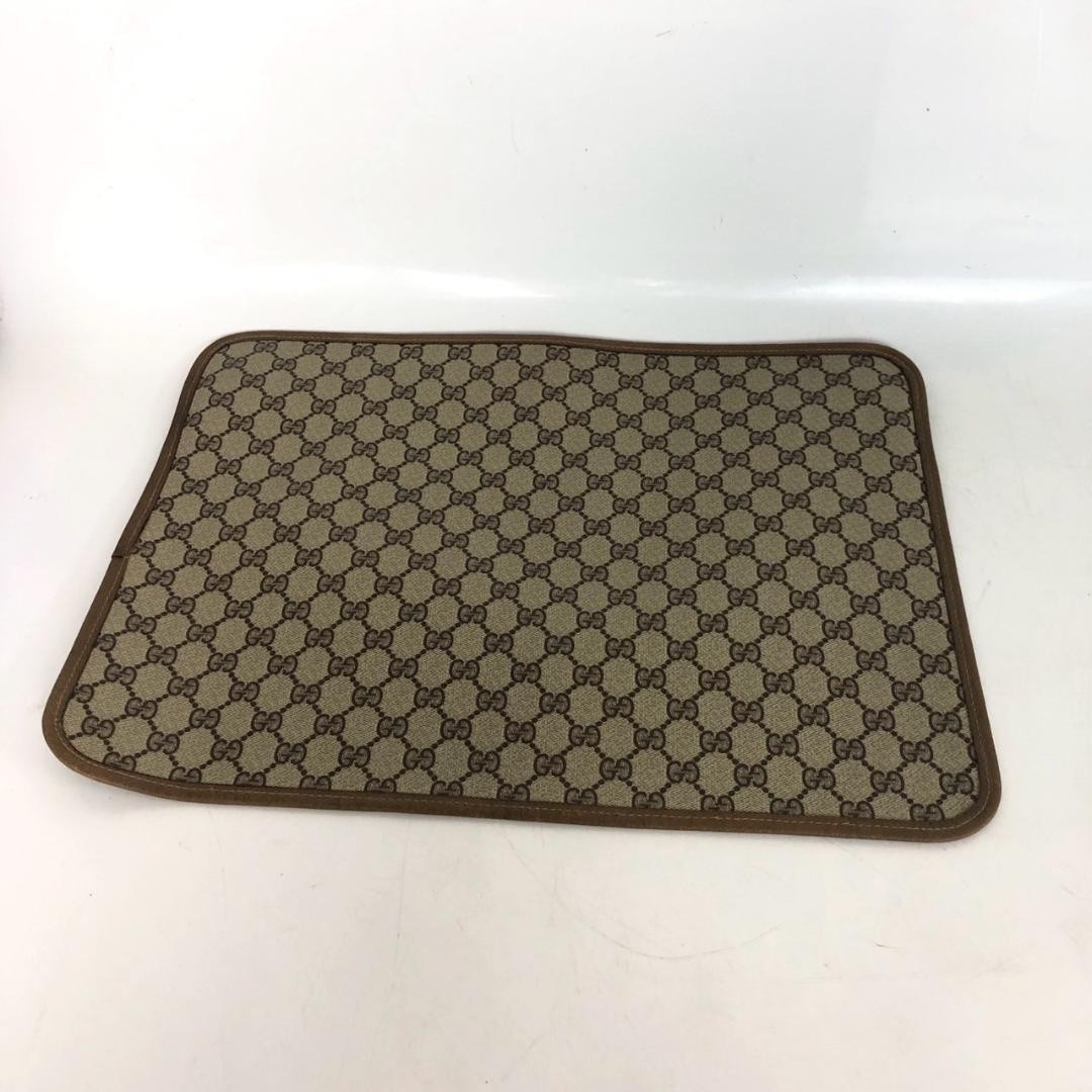 GUCCI Vintage GG Supreme Sherry Line Clutch Bag Leather Men Size 32cm