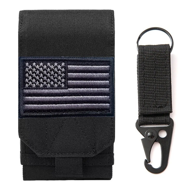 Tactical MOLLE Double Phone Pouch Waist Bag Nylon 600D EDC Outdoor Gear Case