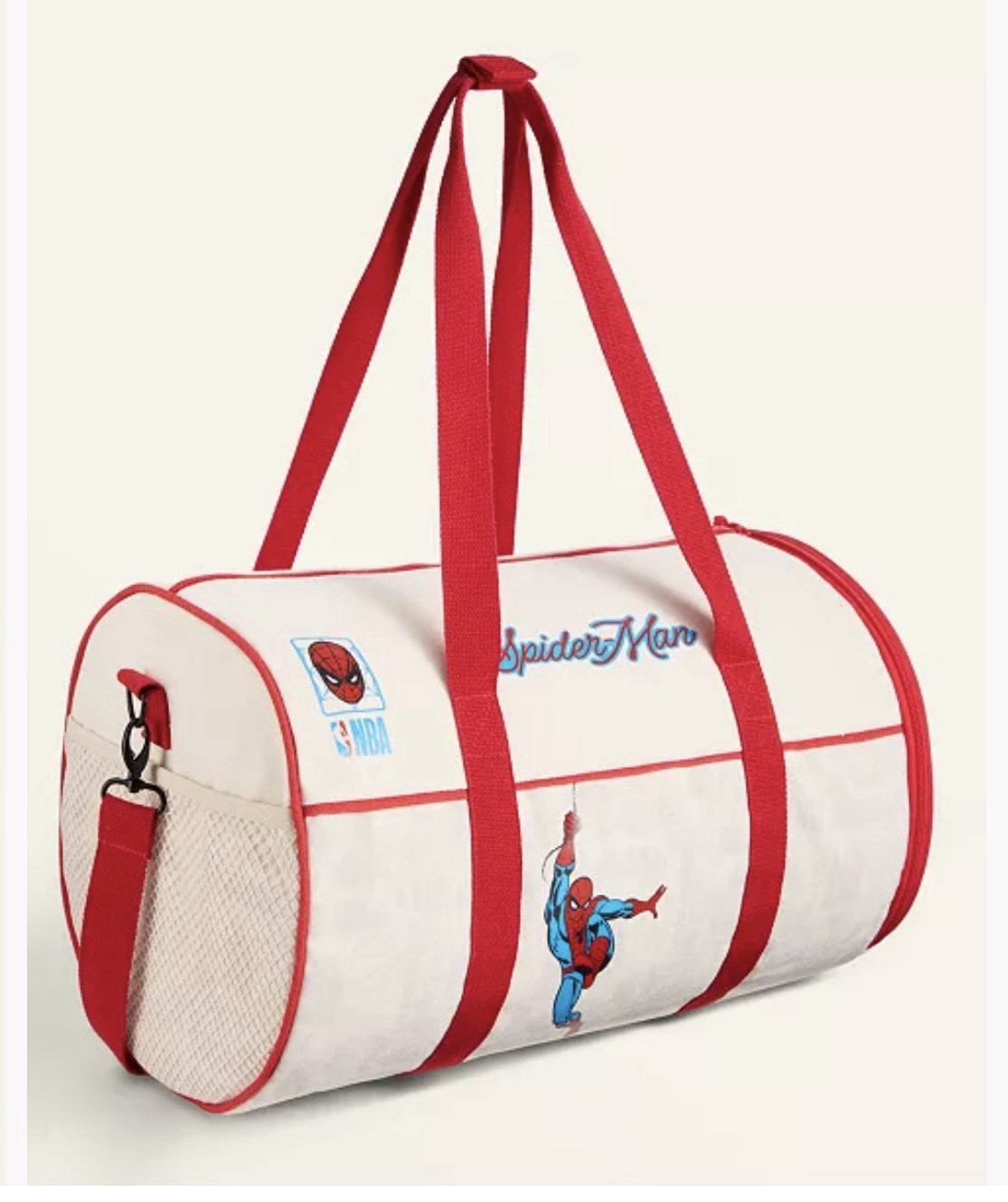Marvel Spider-Man NBA Crossover Duffel Bag White Red Gym Travel collectors
