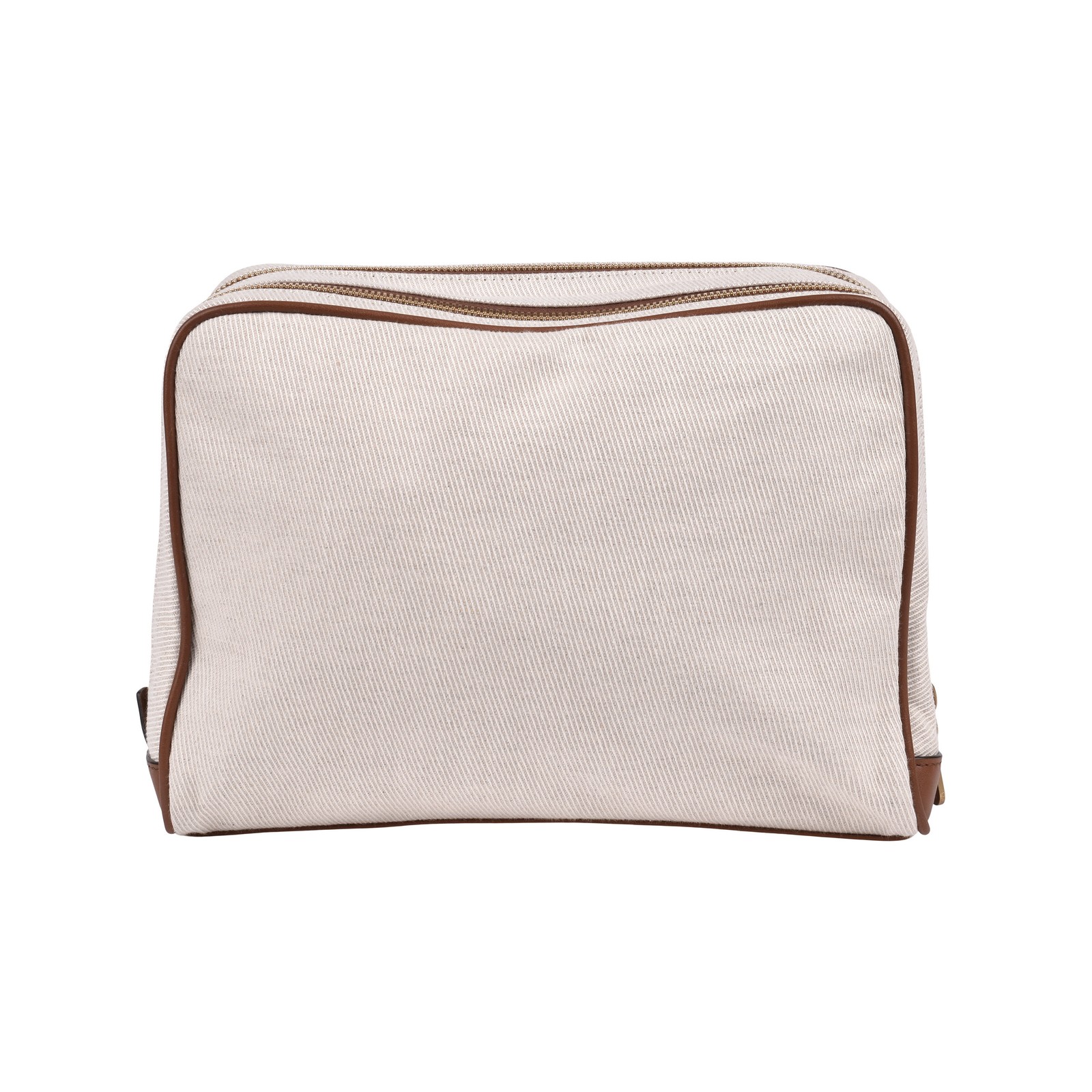 BRUNELLO CUCINELLI MEN’S NATURAL COGNAC LINEN ZIPPERED TRAVEL CASE MSRP $1755