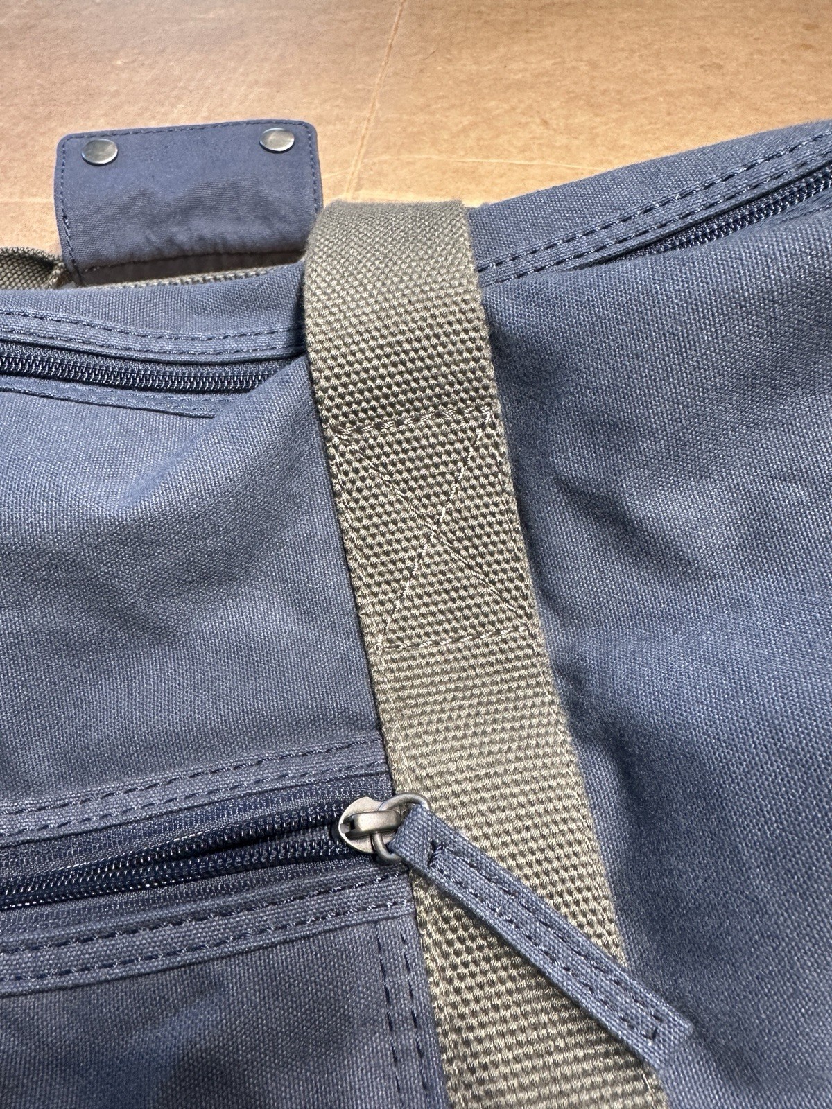 Vintage LL Bean Field Canvas Duffel Weekend Bag Navy Shoulder Strap Bag USED