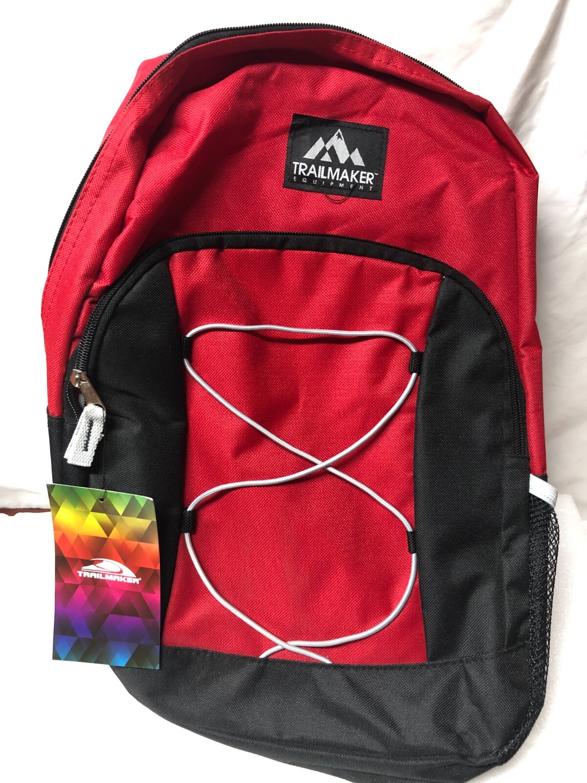 New with Tag Trailmaker Equipment Backpack Black RED 17X14X5 Never Used