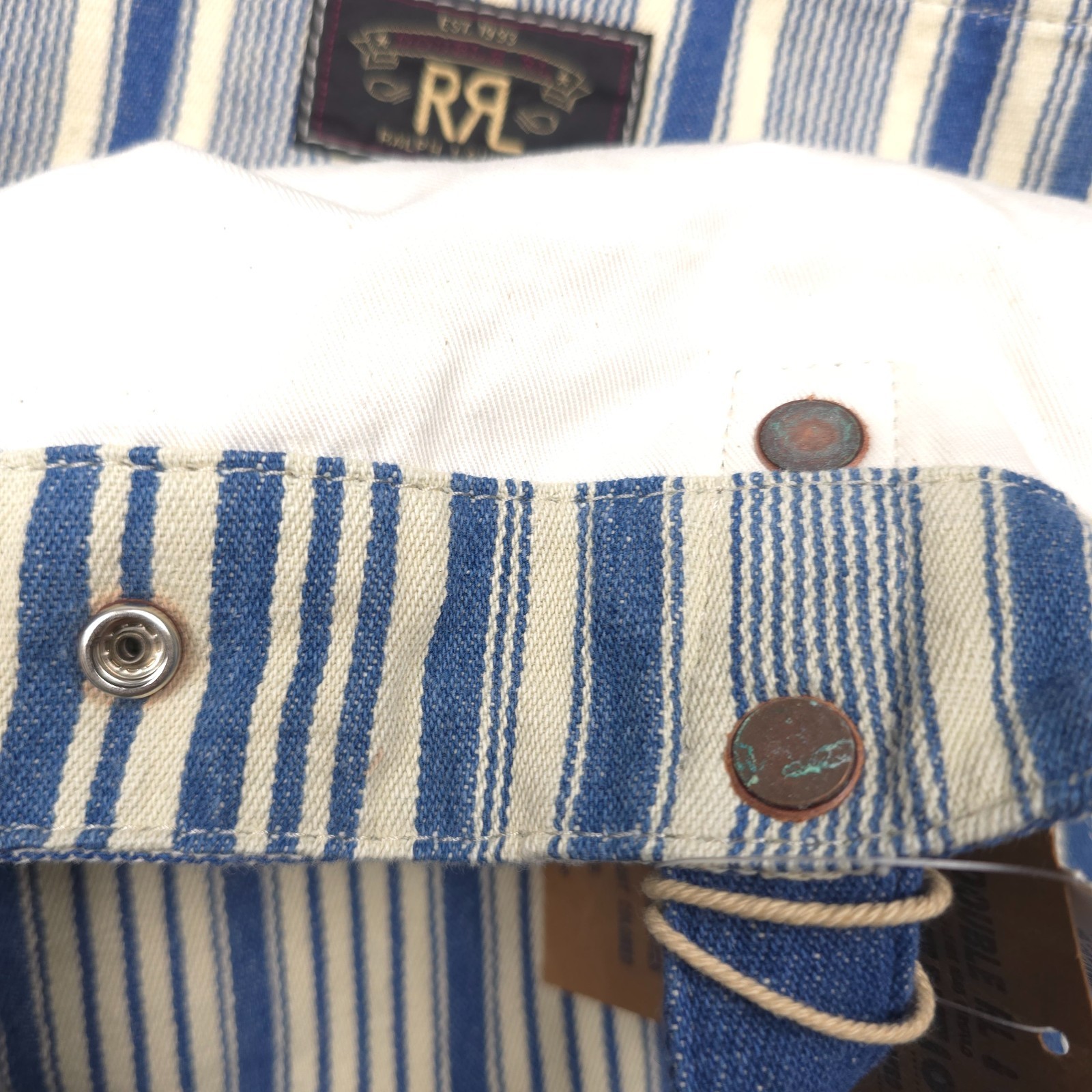 RRL Tote Bag Mens Naval Patchwork Striped Denim Double RL NWT Authentic