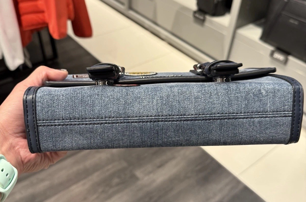 Michael Kors Cooper Embellished Denim Trunk Crossbody Bag