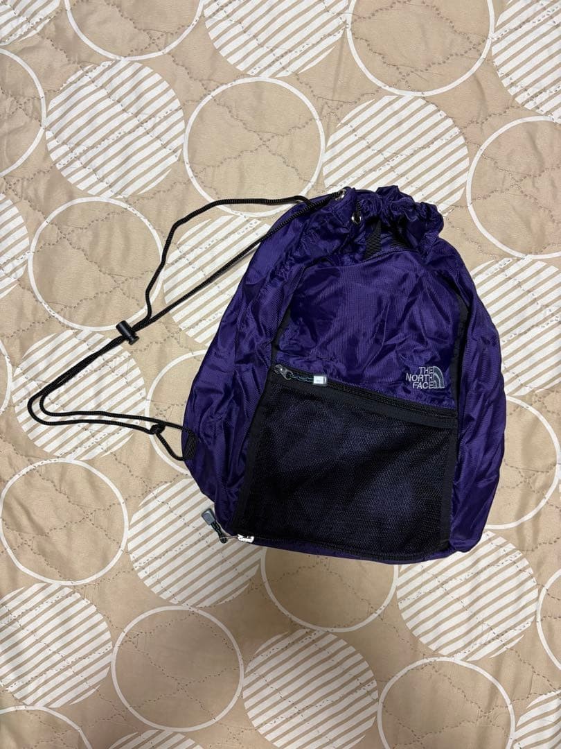 THE NORTH FACE Purple Tote Bag Collapsible Travel Pouch 23x15cm Lightweight