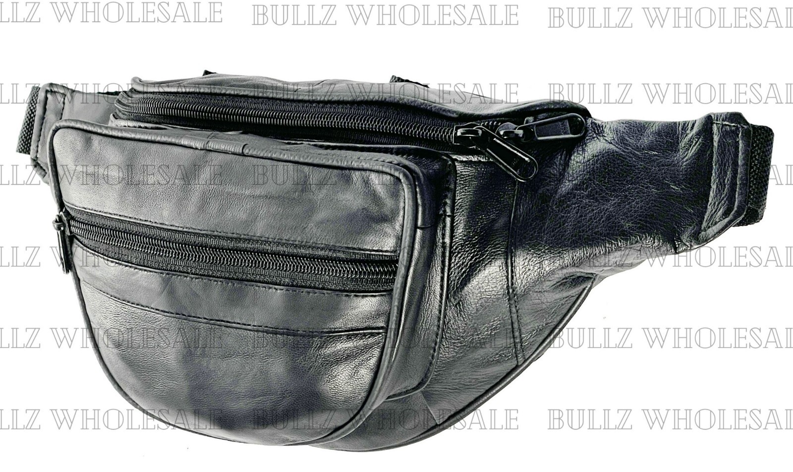 Bullz Lambskin Leather Mini Fanny Pack Travel Organizer Waist Bag