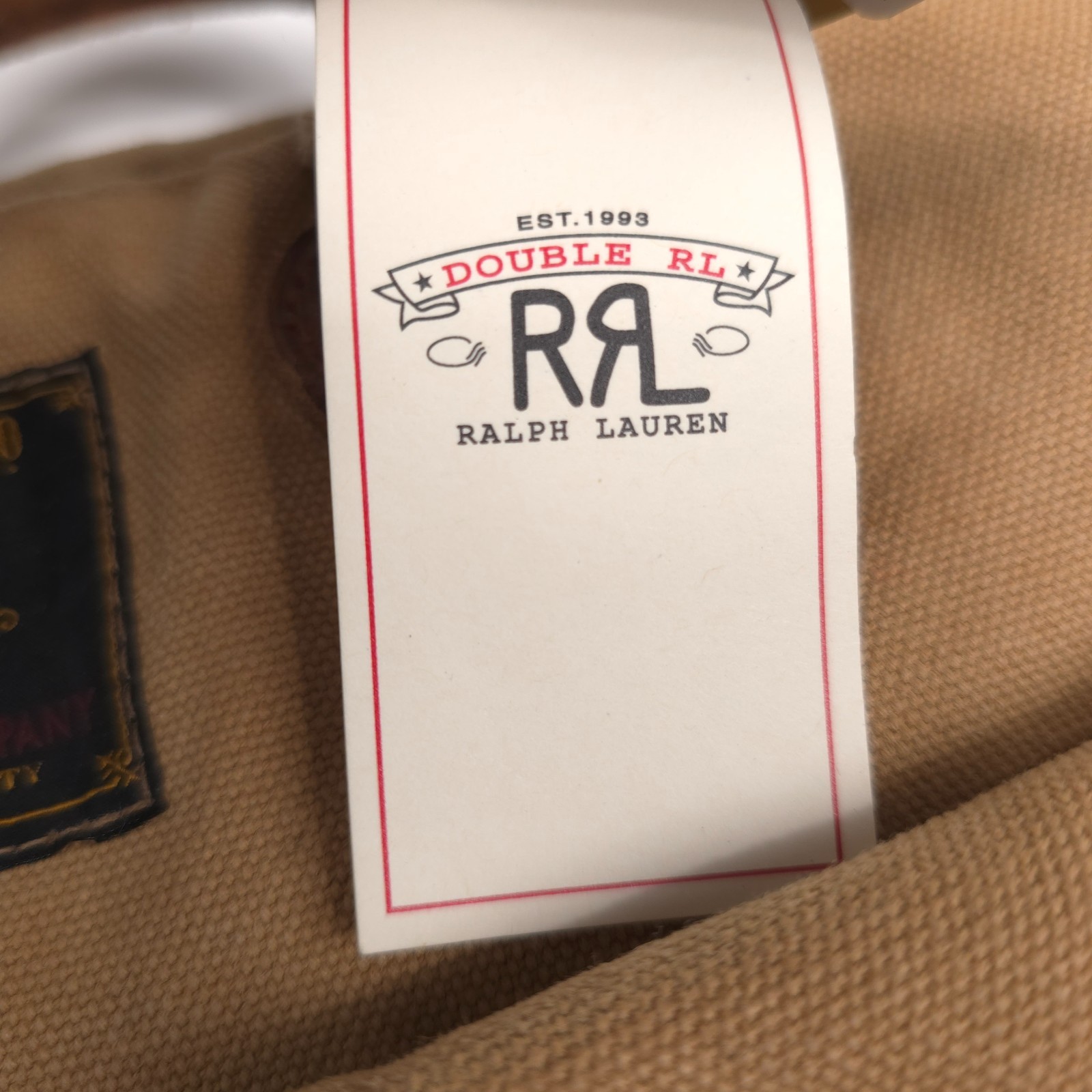 RRL Canvas Briefcase Mens Tan & Brown Leather-Trim Double RL NWT Authentic