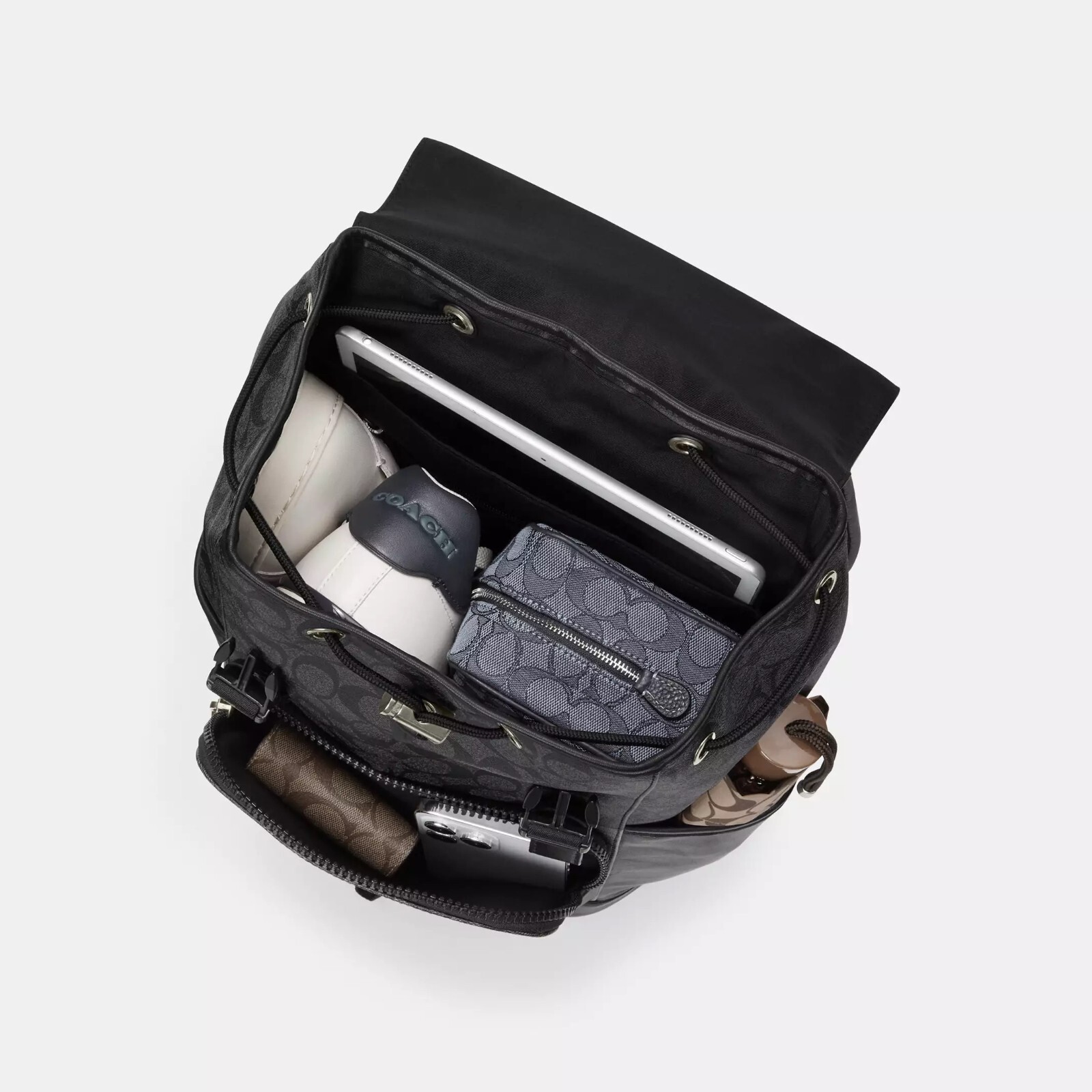 NWT Coach CL943 Track Backpack In Signature Canvas Camo Print Calf Leather $650