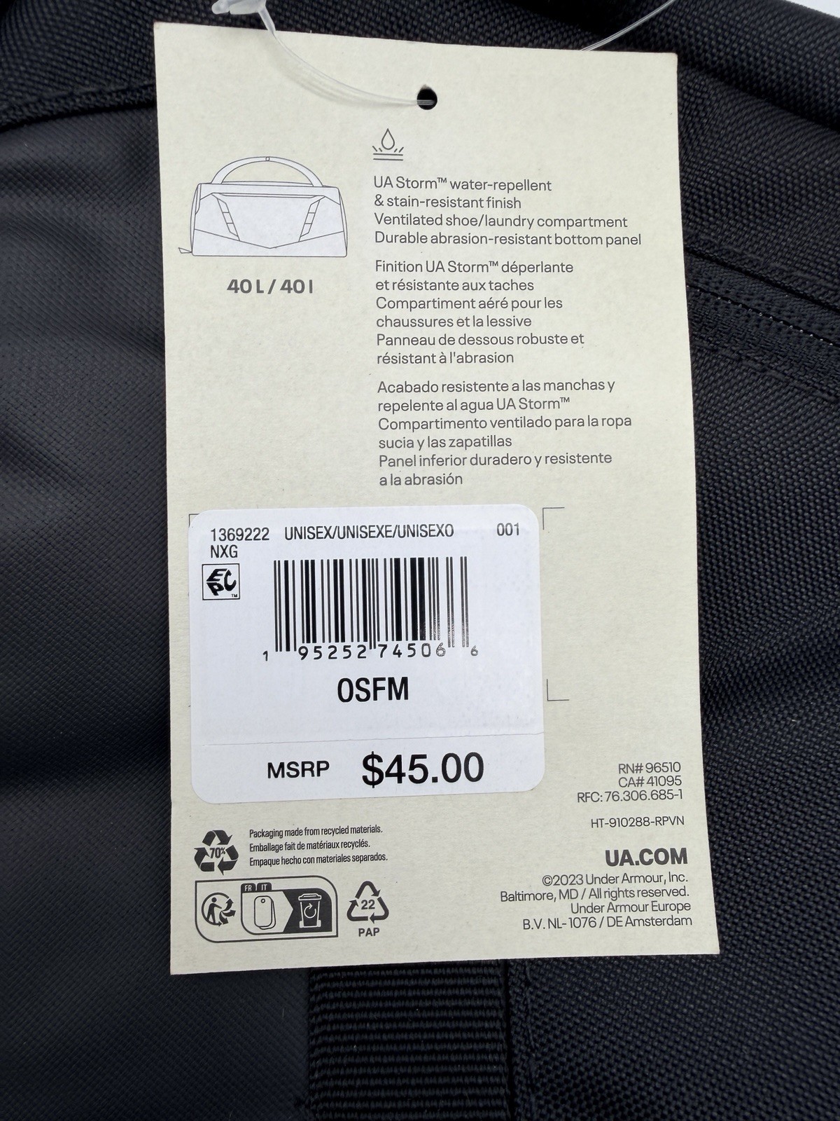 NWT Under Armour UA Undeniable 5.0 Duffle Bag – Small 40L Sport Duffel Gym Bag