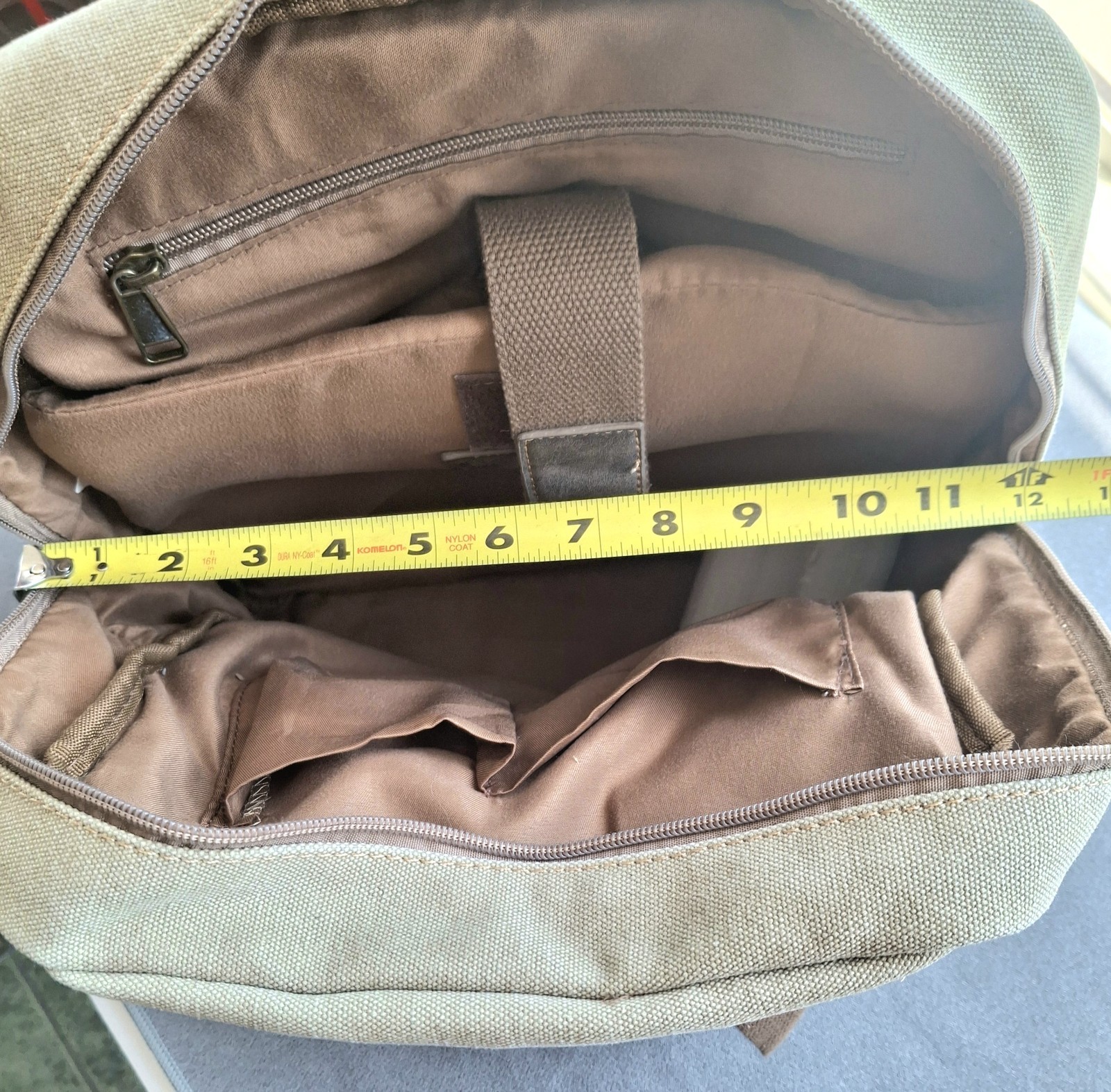 Cargoit Vtg Green Canvas Laptop Backpack Rucksack Leather Trim Magnetic Close