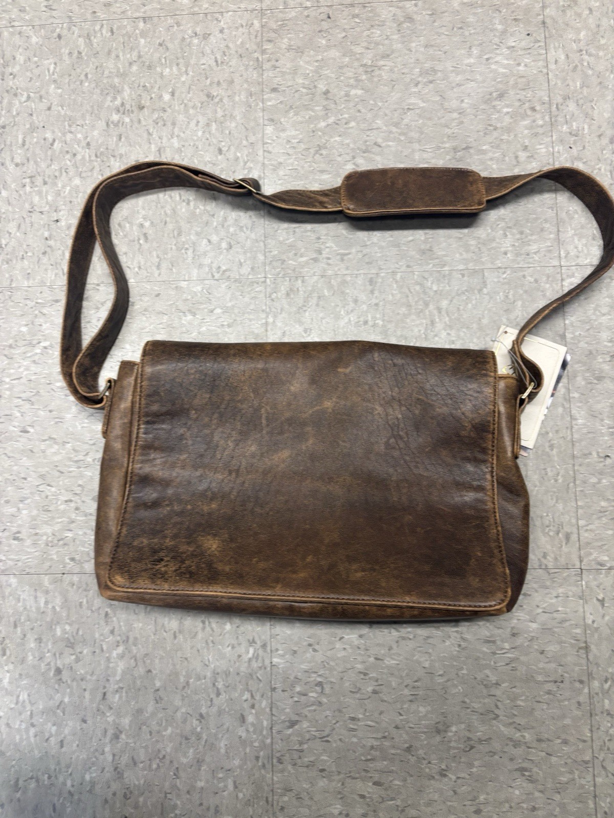 Scully Leather Laptop Messenger Bag Antique Brown WWII Museum Lamb Leather