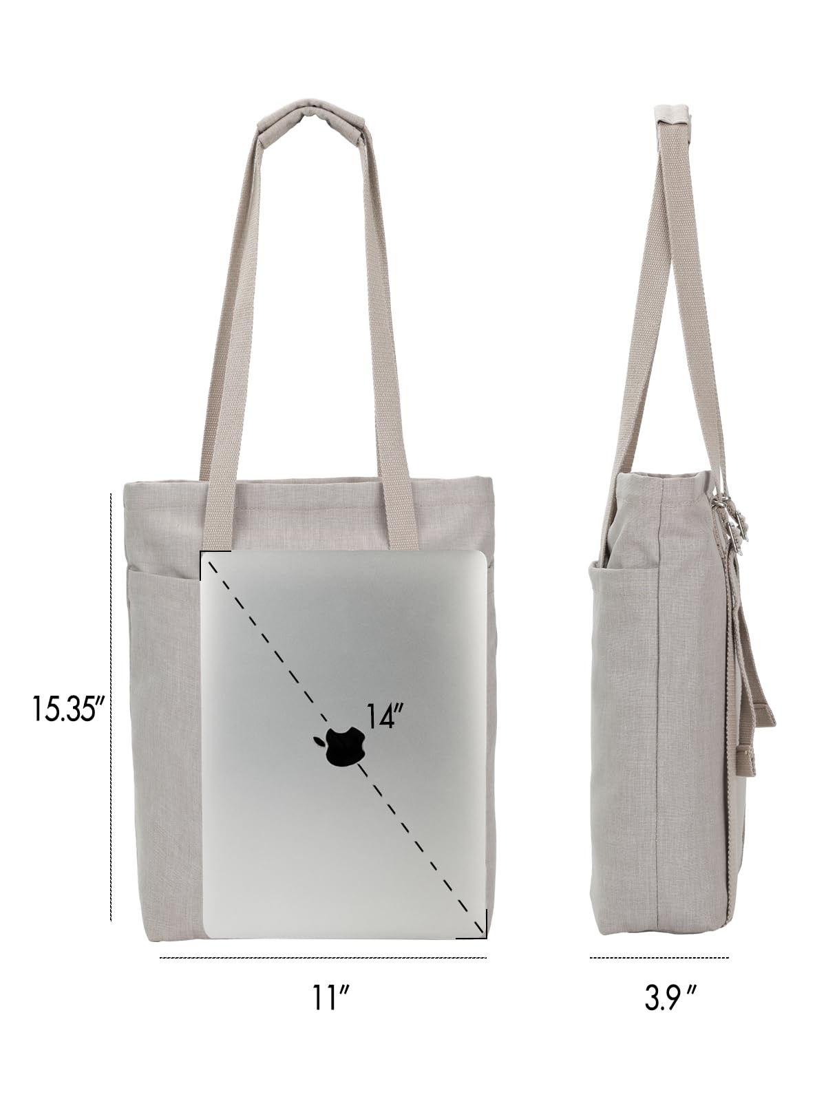 Waterproof 2-in-1 Tote Bag Backpack for 14″ Laptop, Stylish and Versatile Design