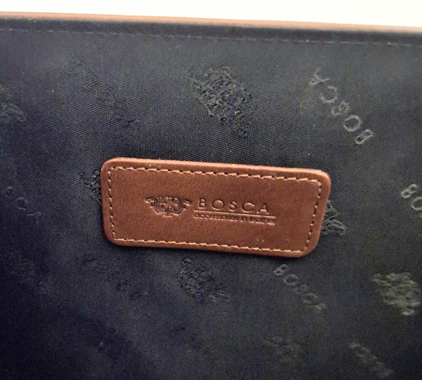 Vintage Italy Bosca Night Flight Double Flex Briefcase Brown Leather Basketweave