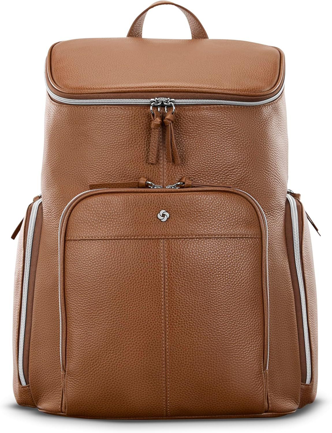 Cognac Leather Deluxe Backpack – Stylish Mobile Solution for Everyday Use