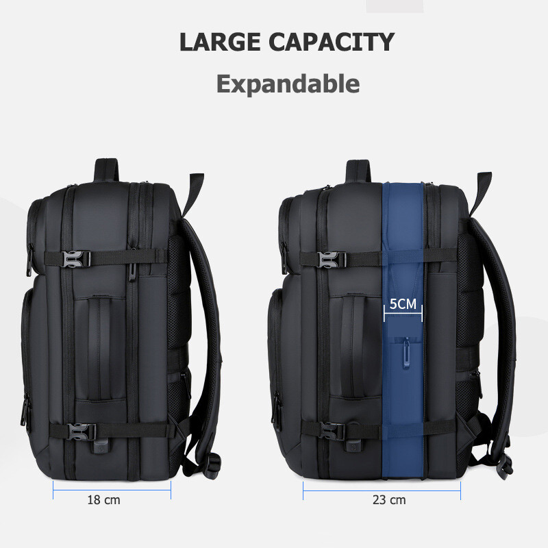 Men’s Business Backpack Expandable 28L To 35L Water-Resistant Fits 17″ Laptop