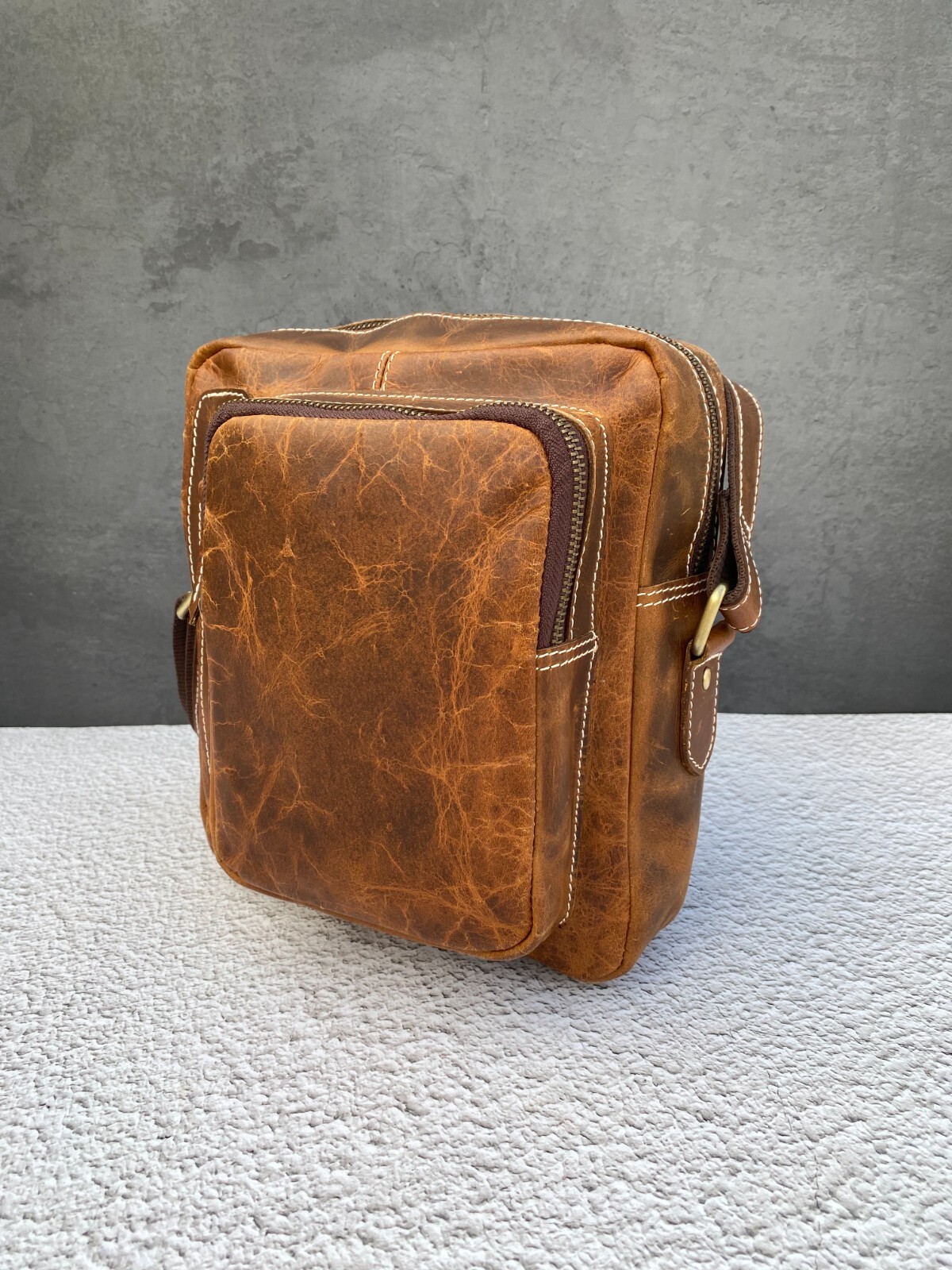 Crossbody Sling Bag Buffalo Leather Handbags Satchel Messenger Bags 10 In Small