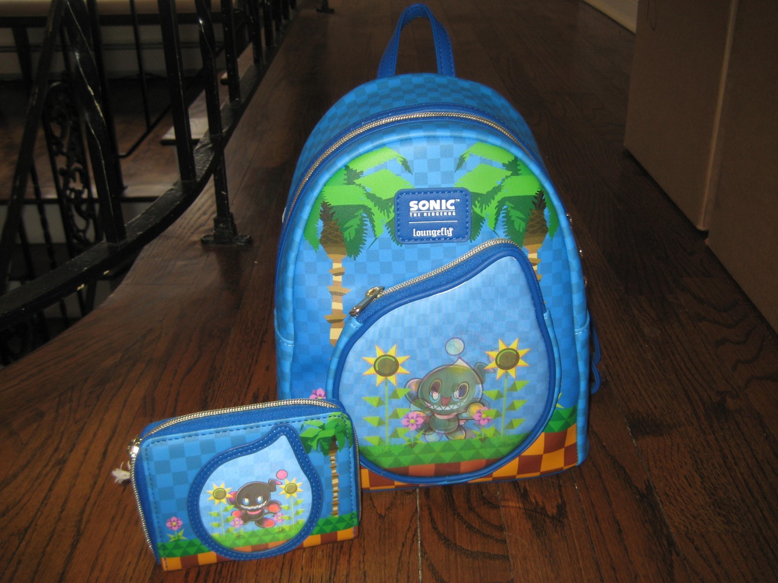 Loungefly Sonic the Hedgehog Chaos Garden Mini Backpack + Lenticular Zip Around