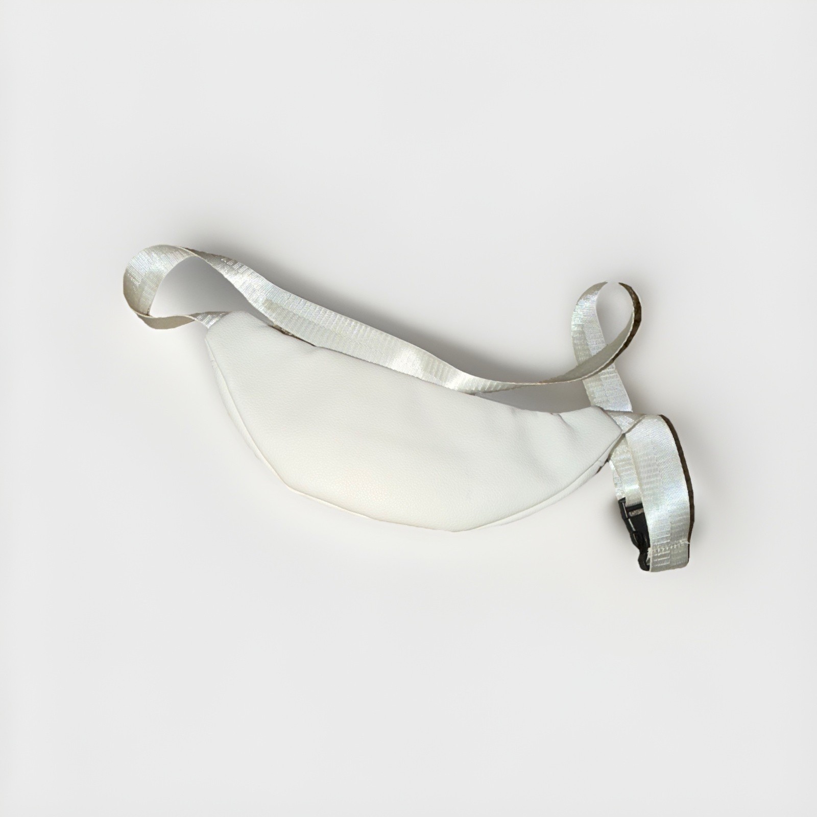White Small Belt Bag & Fanny Pack Zip Closure Adjustable Belt Strap Unisex