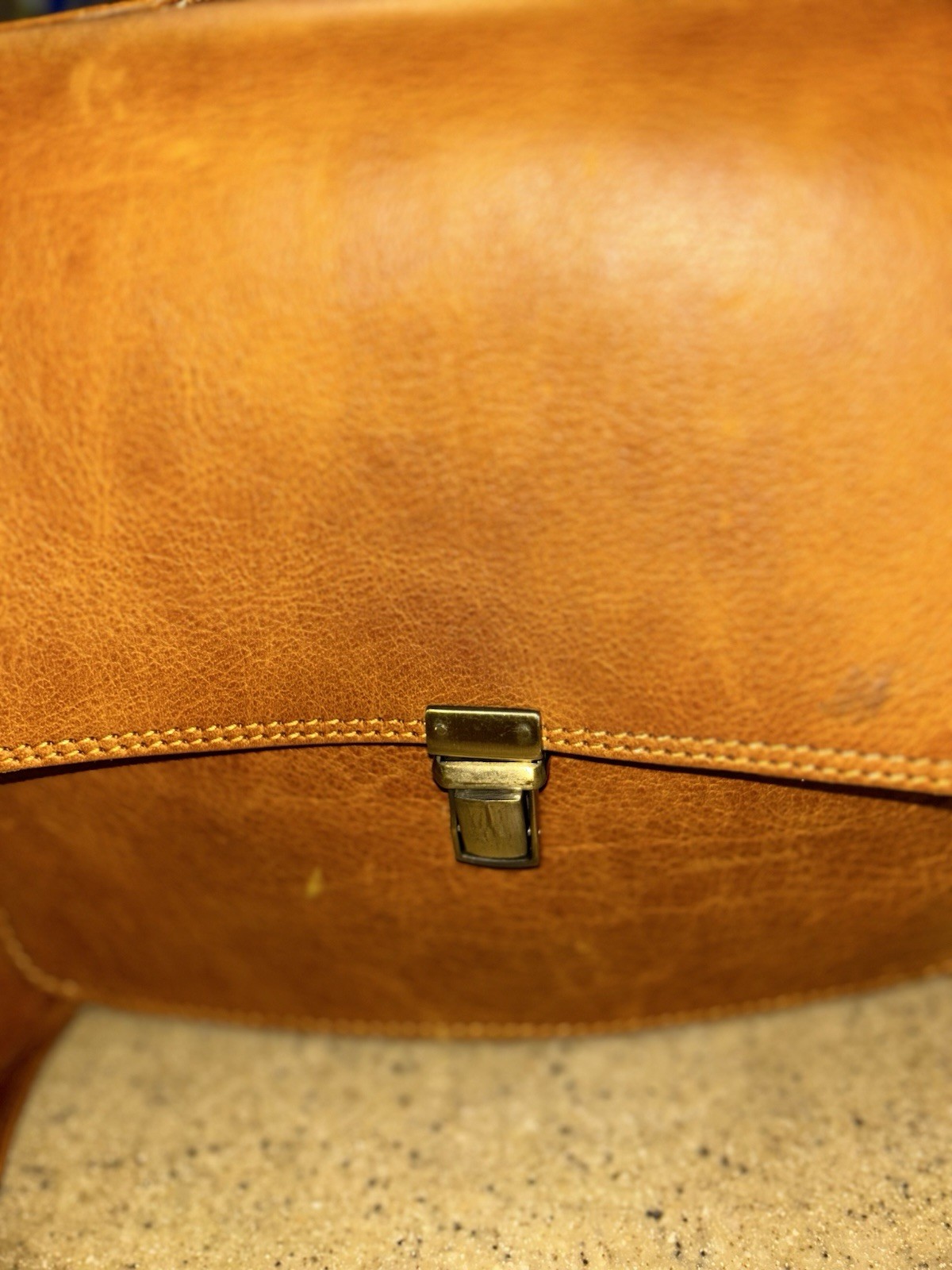 Vtg. 70’s Leather Camel Brown Bag Purse Shoulder/crossbody Made In USA
