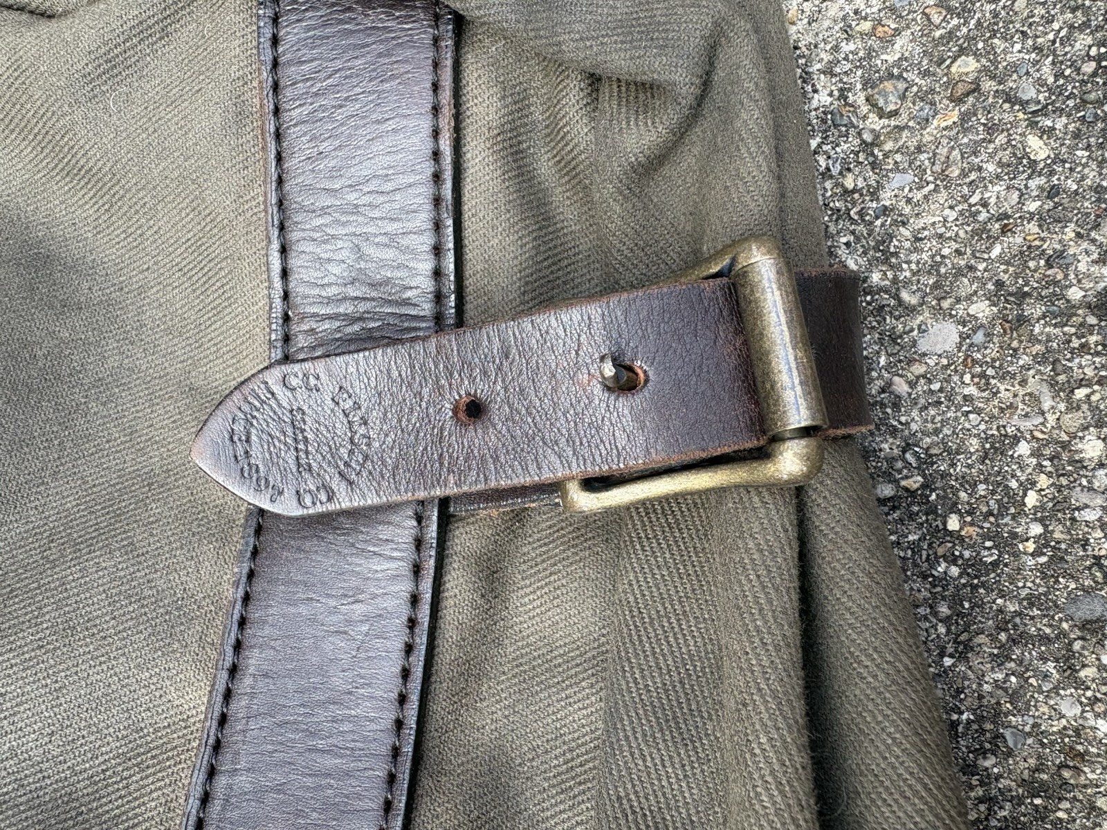Filson Rugged Twill Garment Bag Otter Green Style 270 Leather USA Suitcase VTG