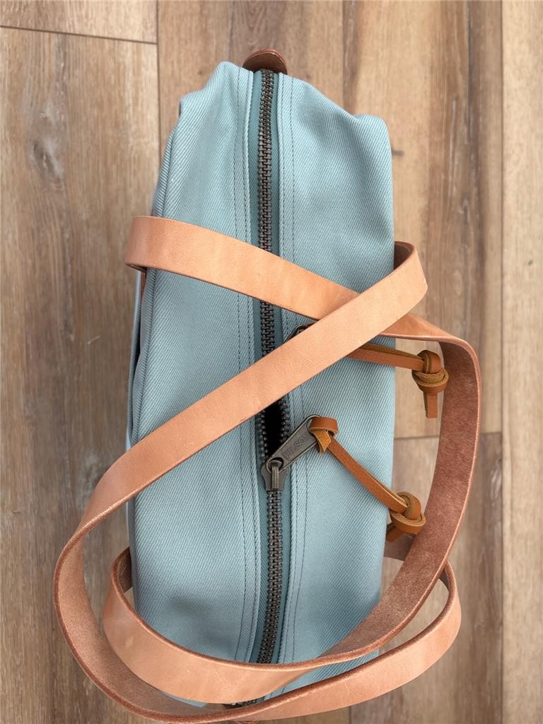 Filson Rugged Twill Tote Bag with Zipper Leather Cotton Lake Green USA Made