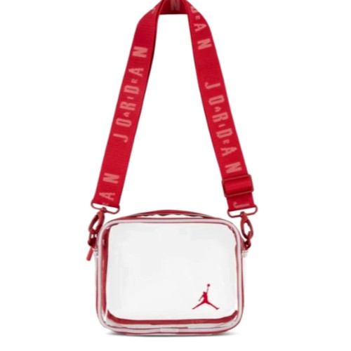 NWT Nike JORDAN STADIUM CROSSBODY Clear Shouder Bag RED Air Travel 9A0848-R78